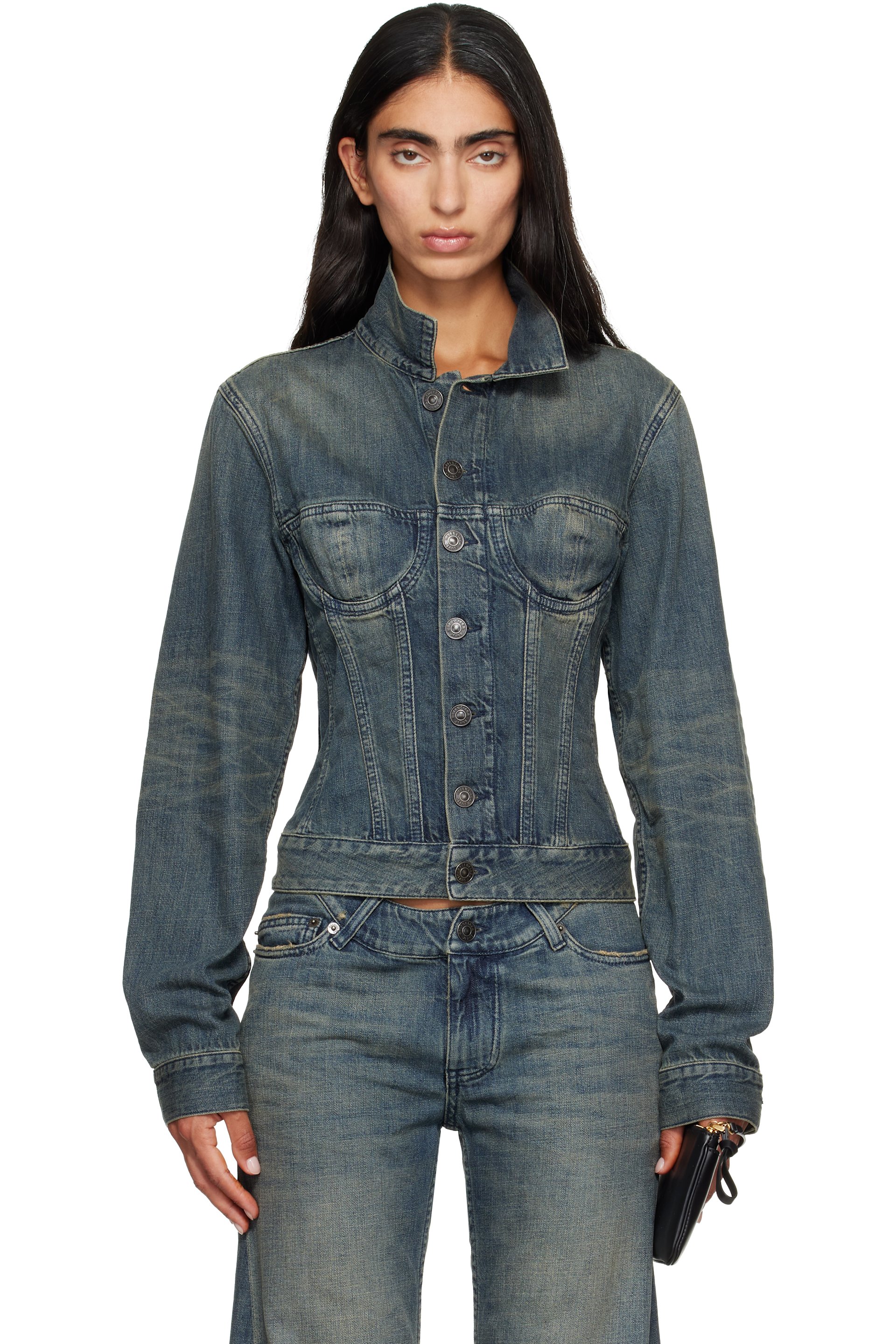 Balenciaga - Blue Corseted Denim Jacket