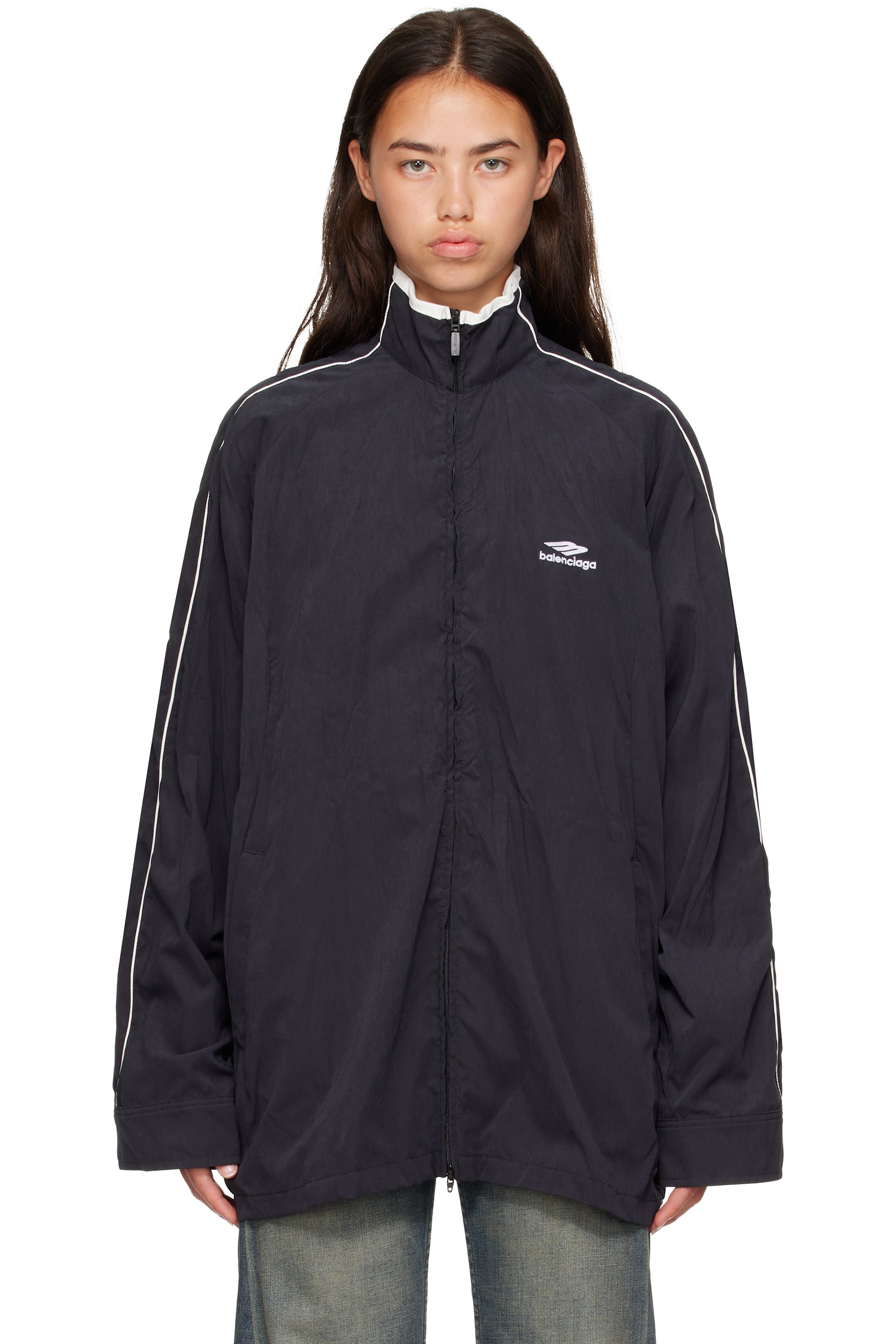 Balenciaga - Black Fluid Peachy Track Jacket