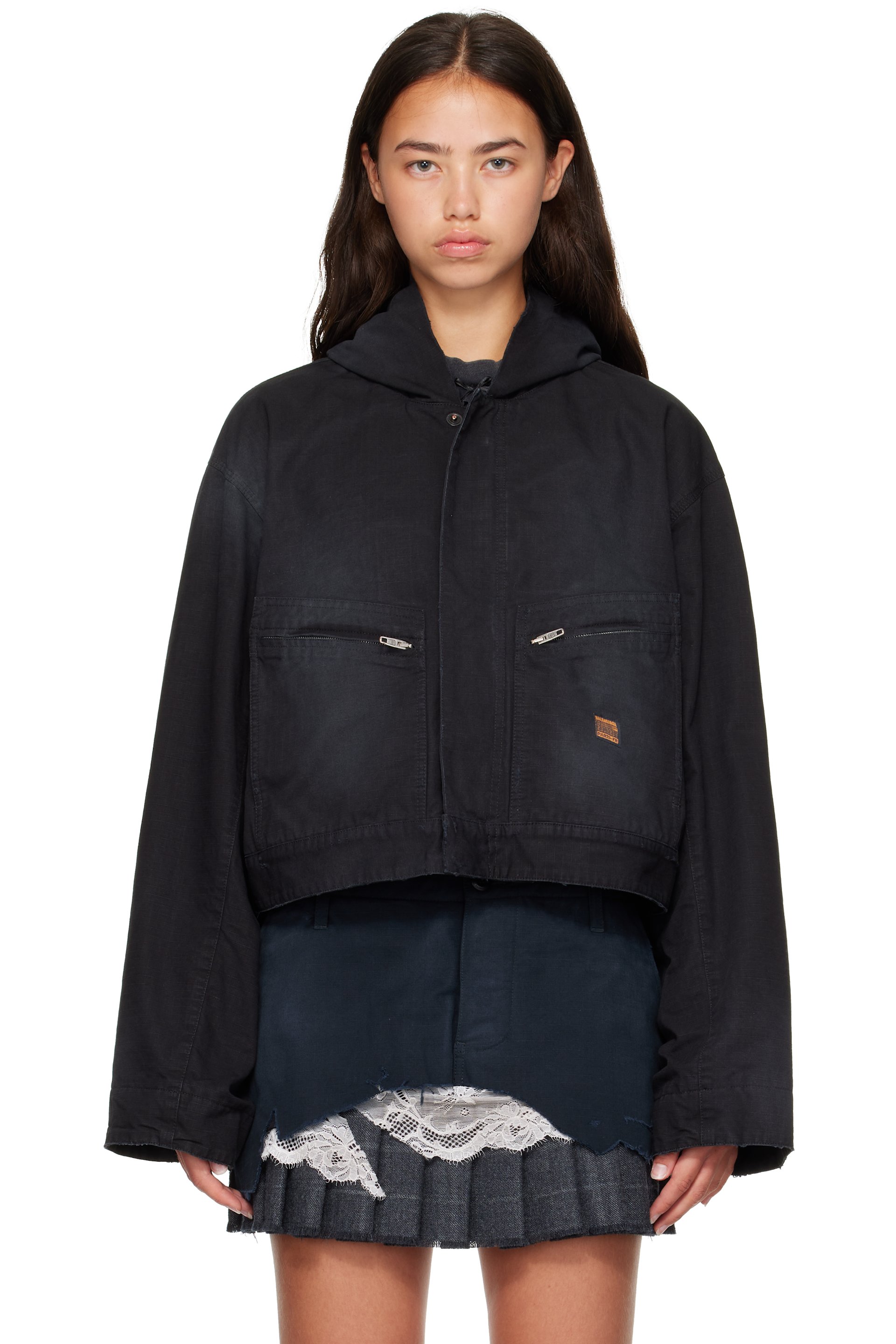 Balenciaga - Black Cropped Jacket
