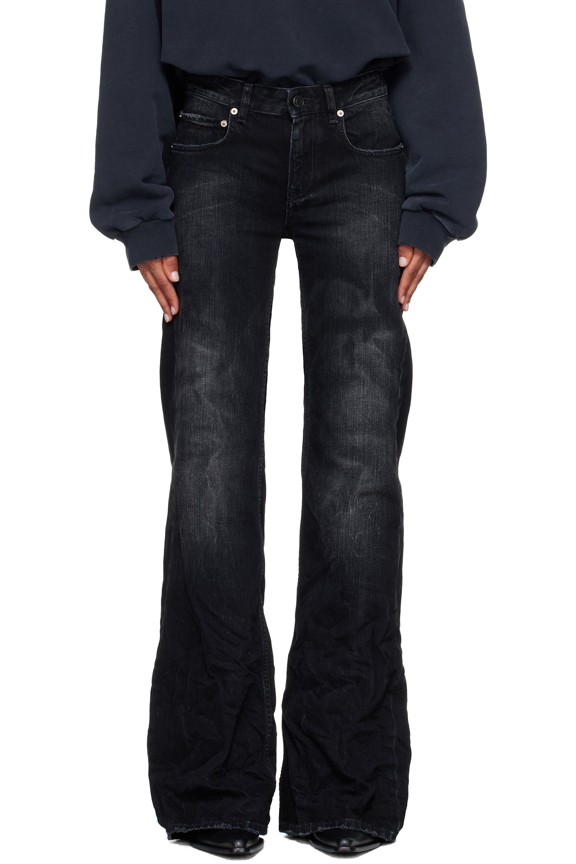 Balenciaga - Black Wide Leg Jeans