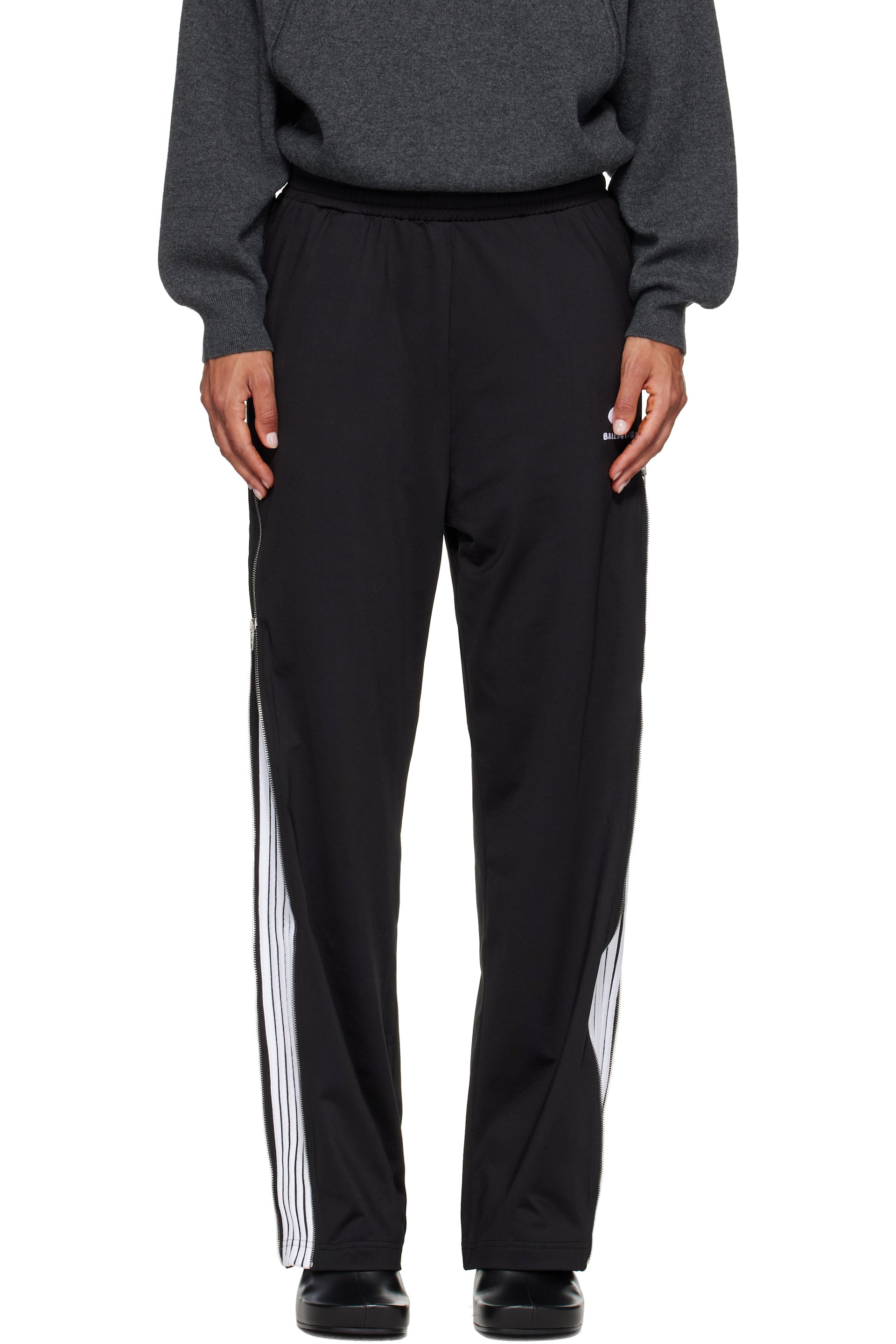 Balenciaga - Black Zipped Loop Sports Icon Sporty Track Pants