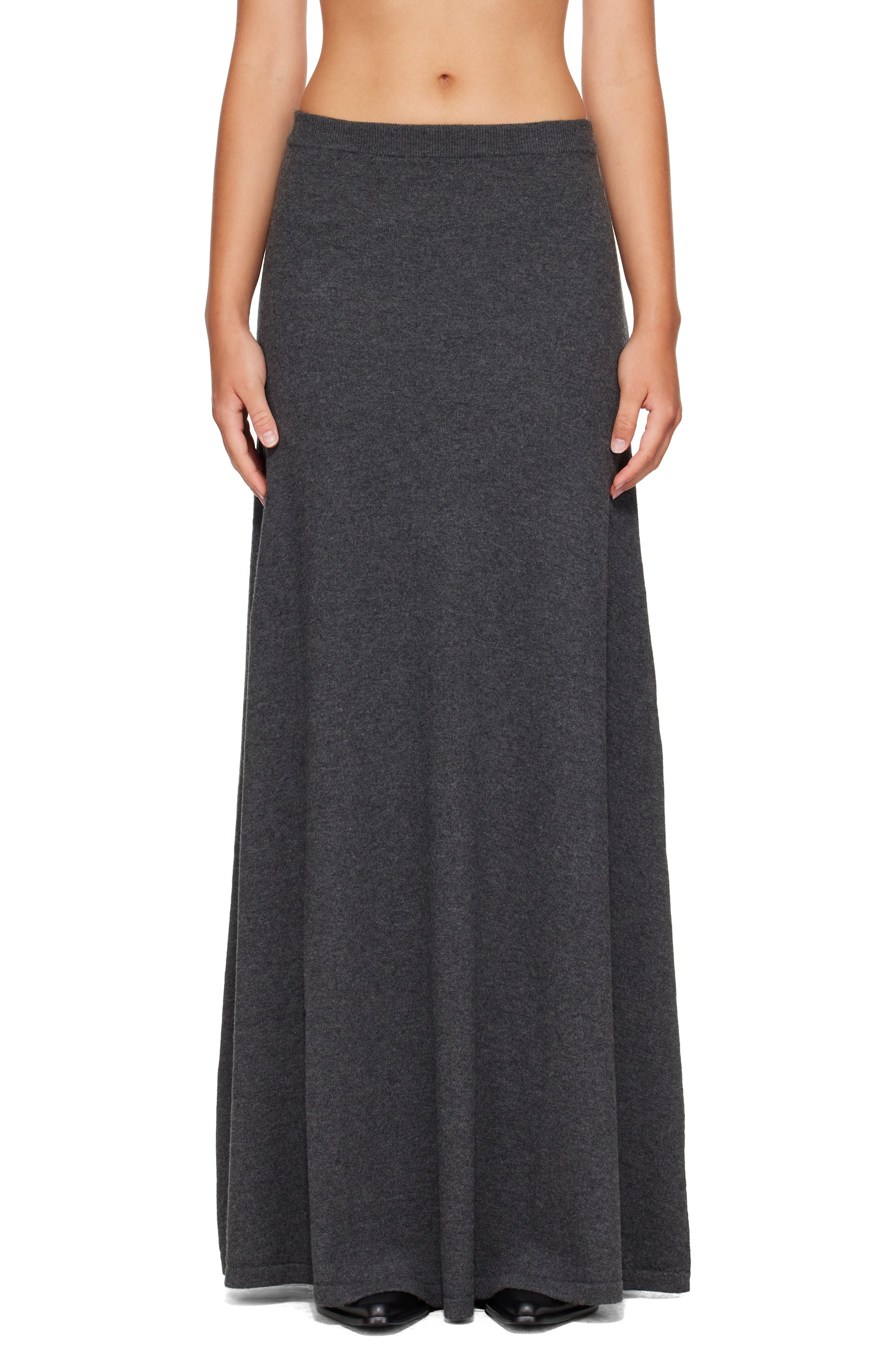 Balenciaga - Gray Wool Maxi Skirt