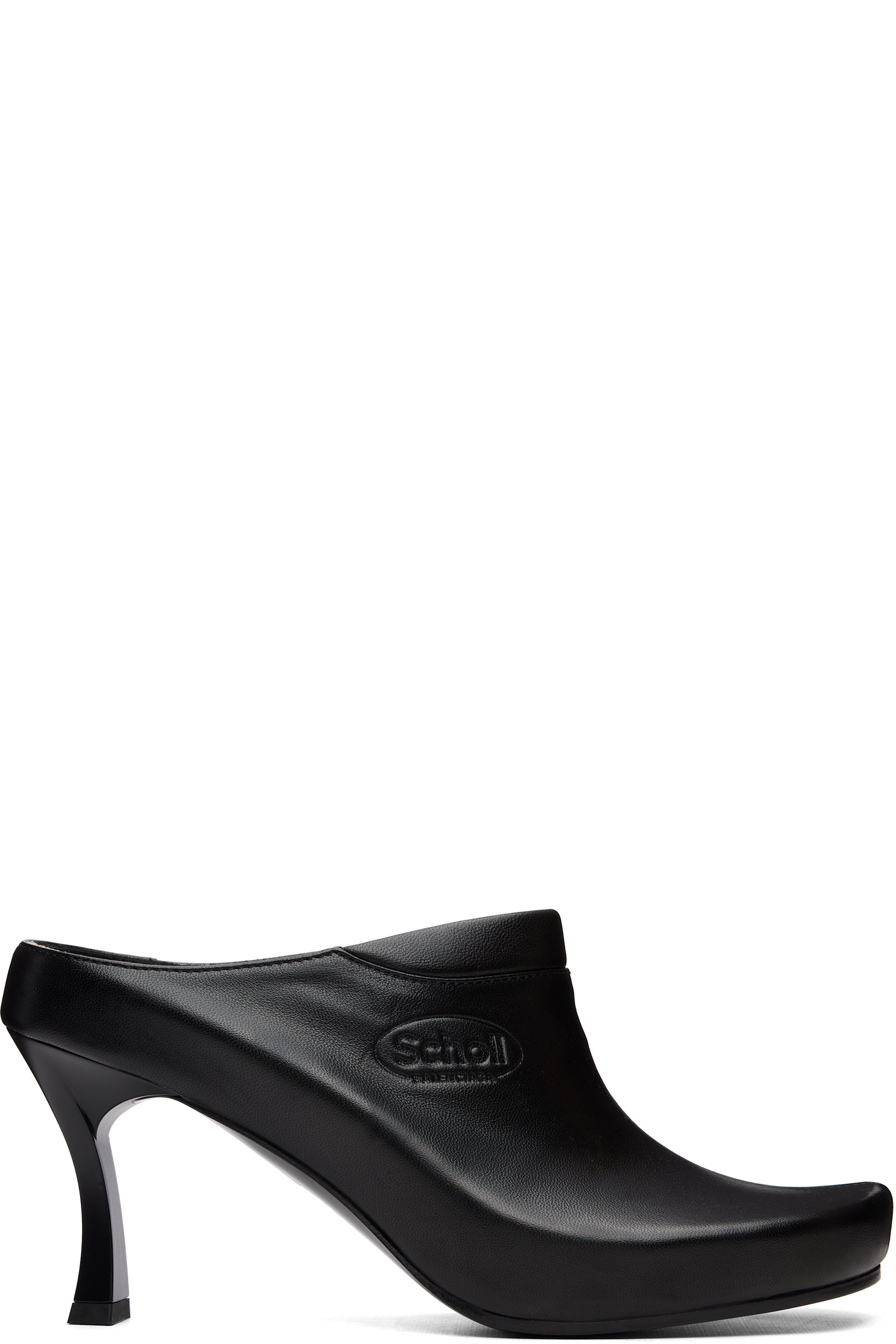 Balenciaga - Black Scholl Edition Sheepskin Mule Heels