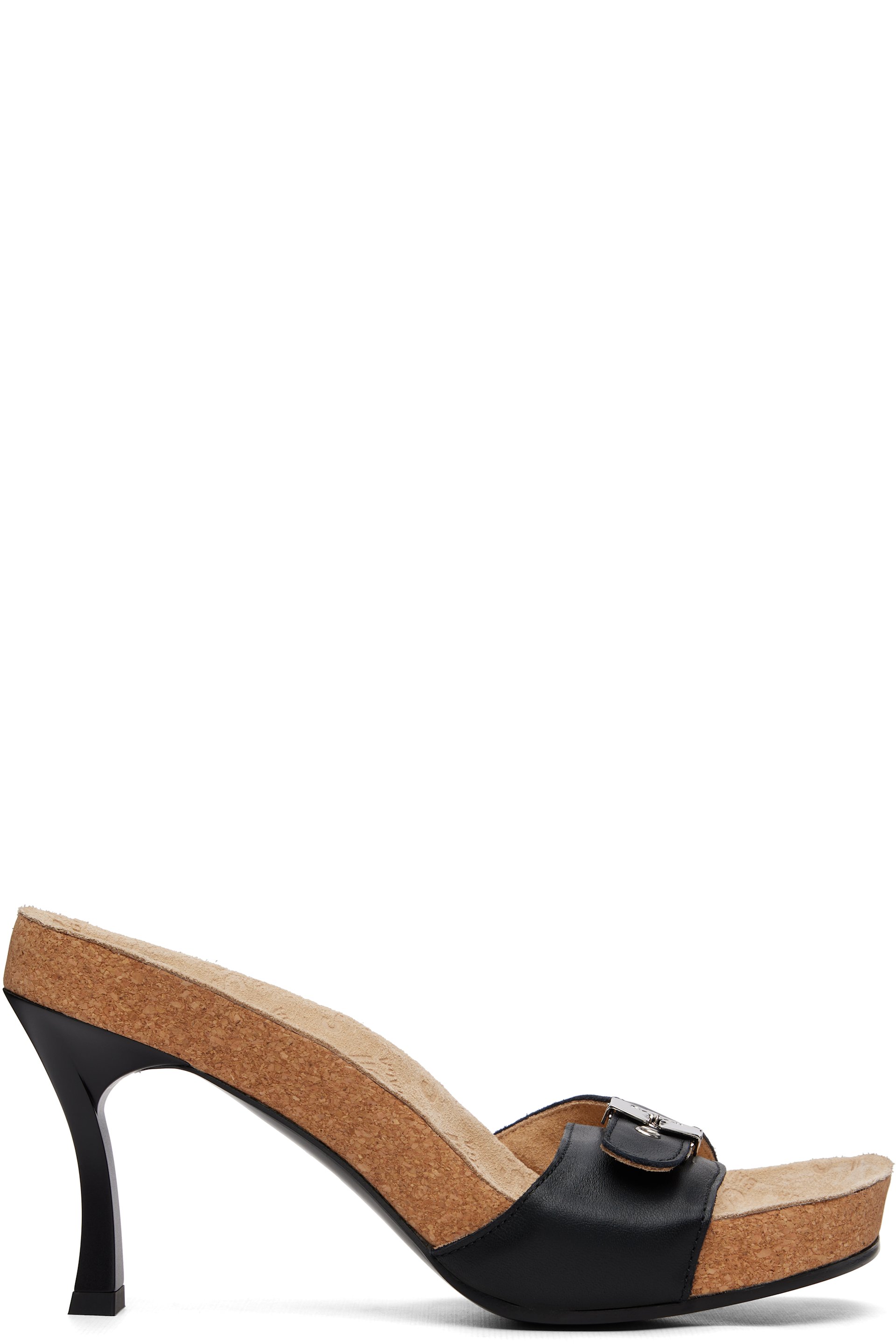 Balenciaga - Black Scholl Edition Calfskin Heeled Sandals