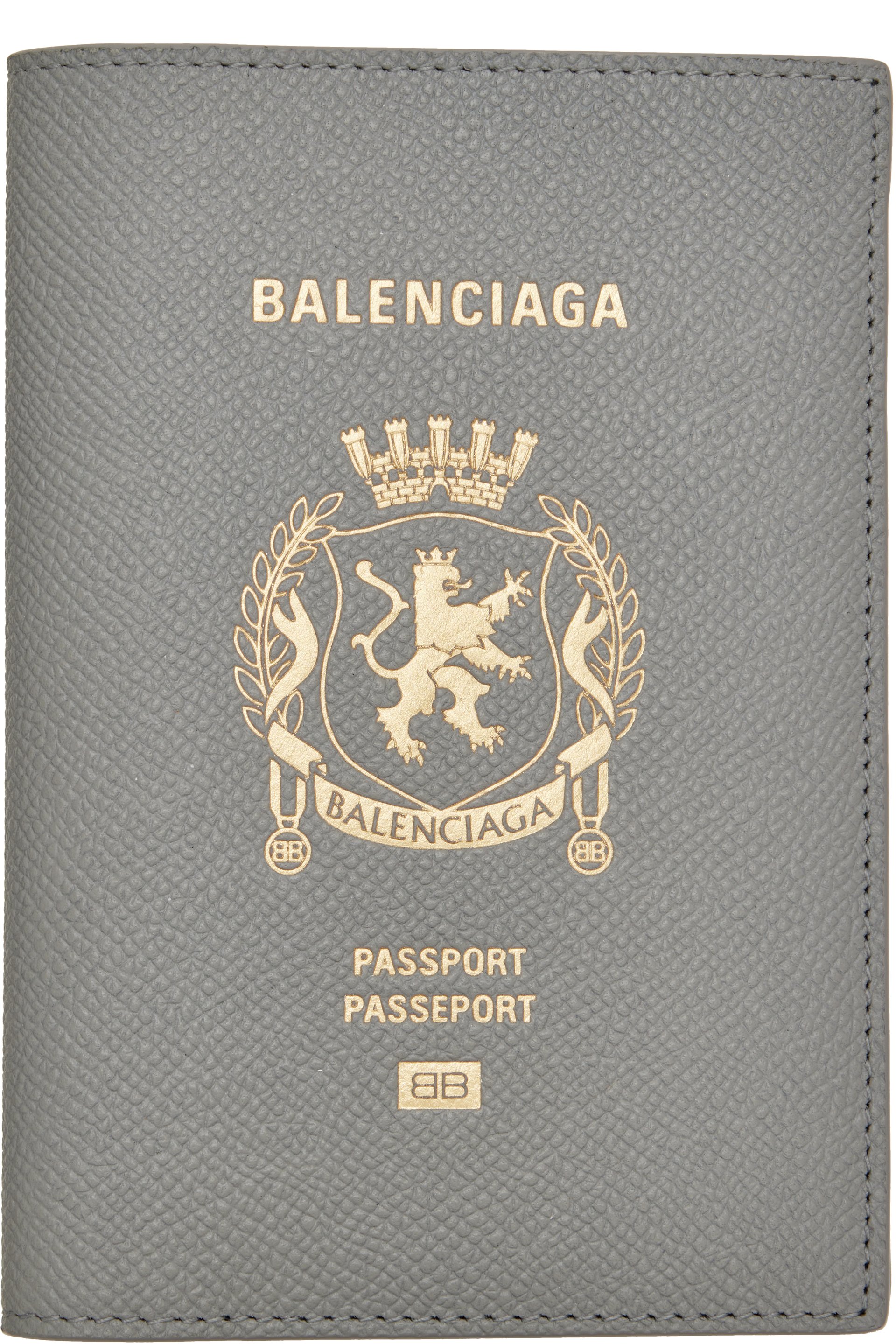 Balenciaga - Gray Logo Passport Holder