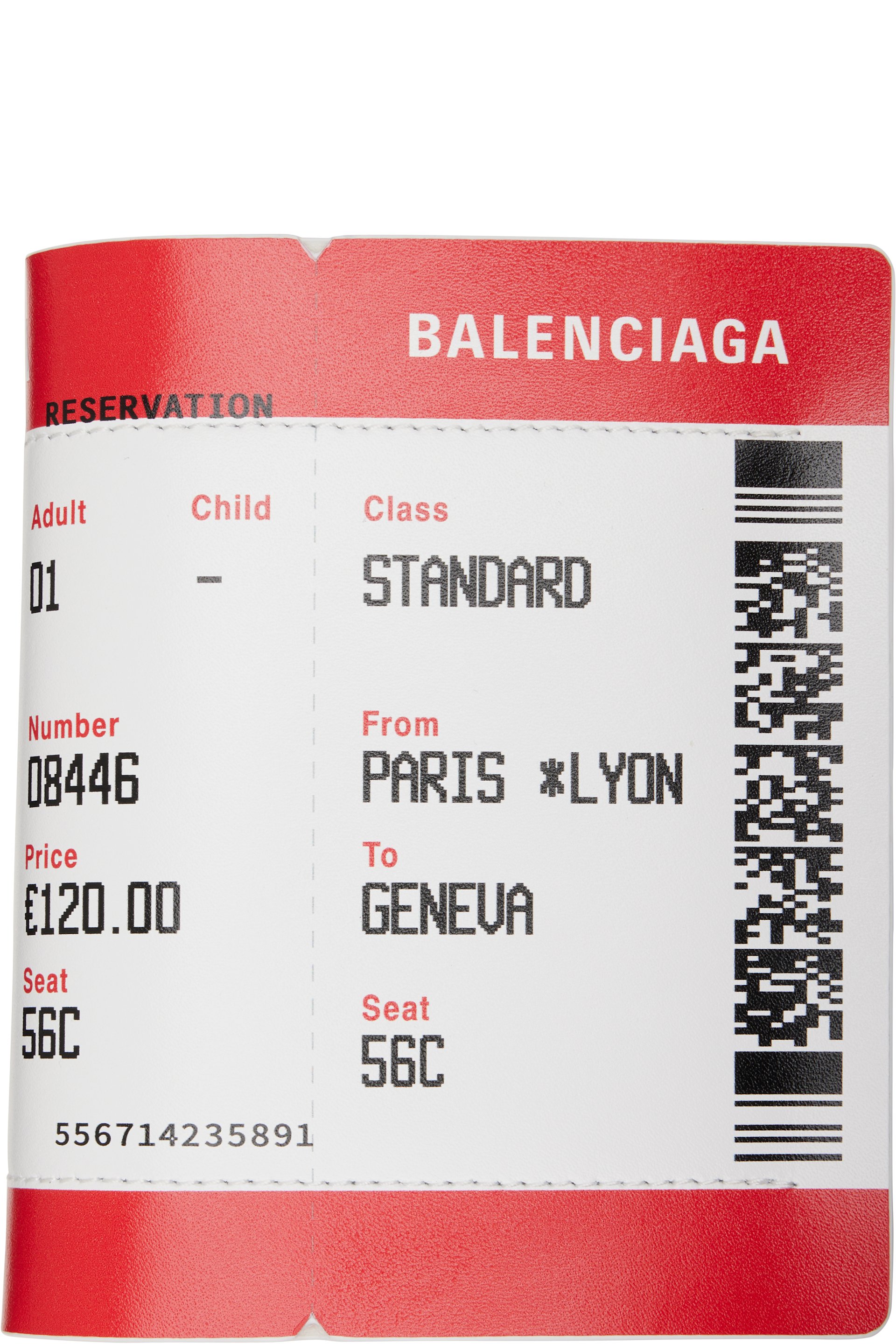 Balenciaga - White & Red Passport Boarding Wallet