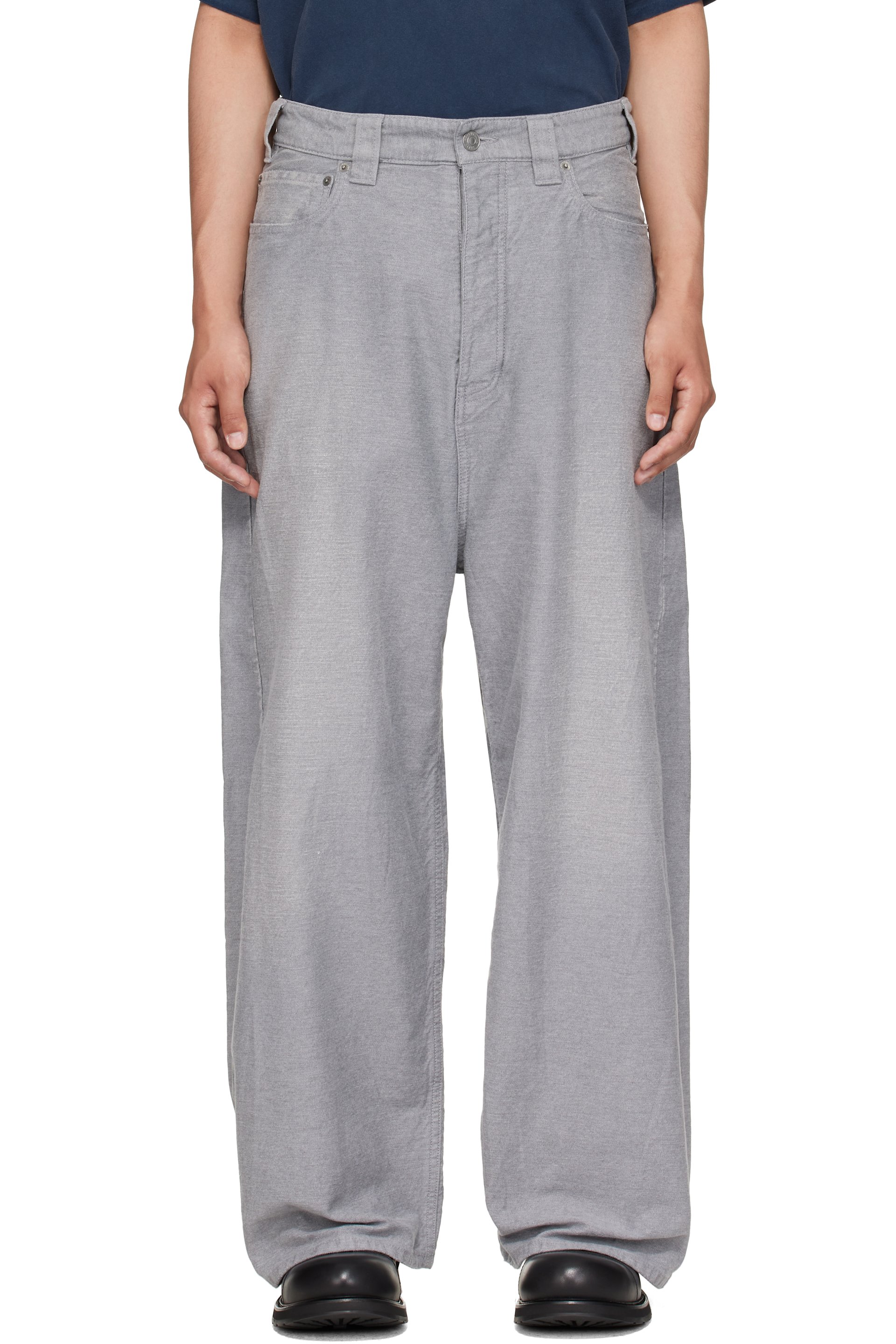 Balenciaga - Jean gris à image trompe l'œil