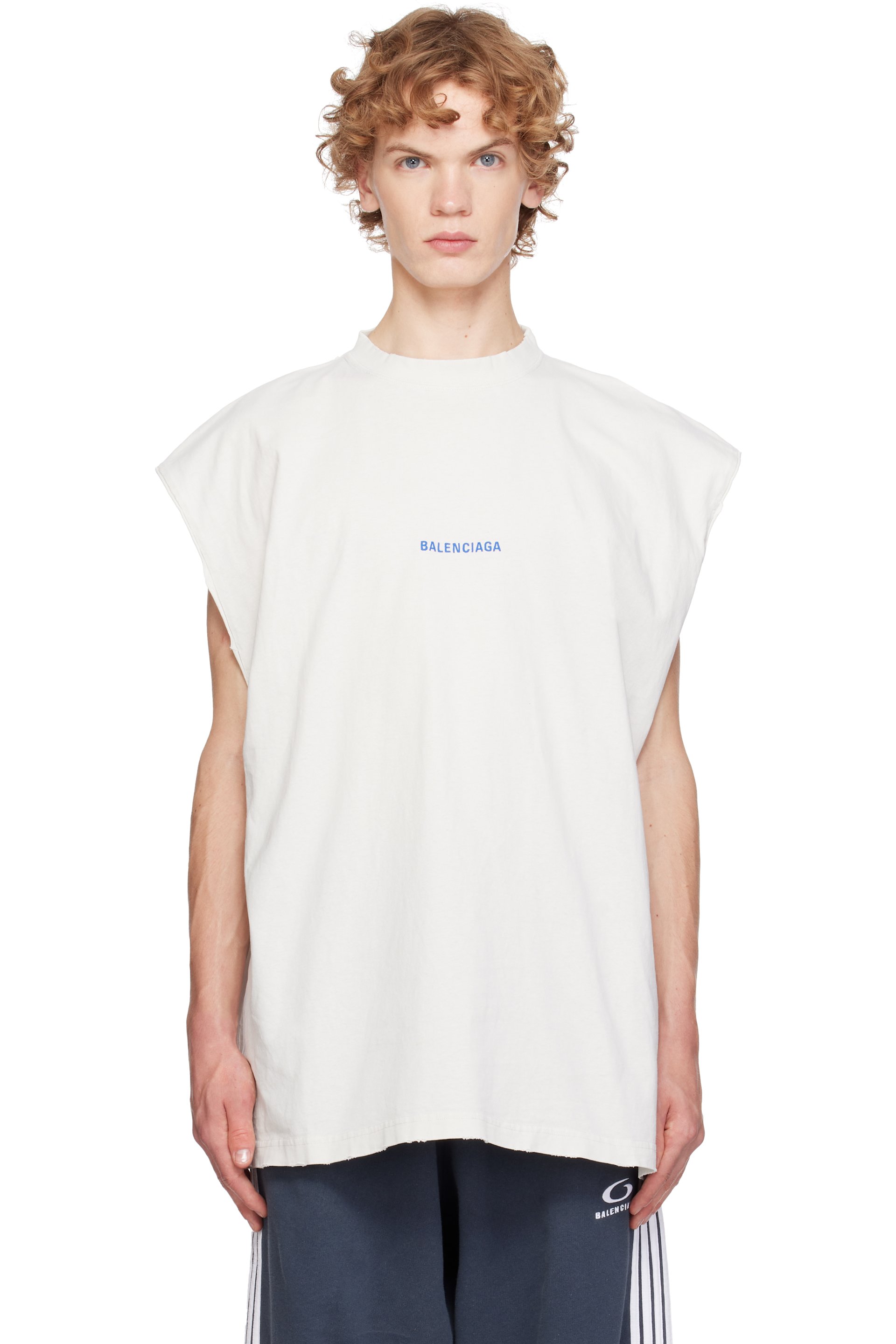 Balenciaga - Off-White Back Sleeveless T-shirt