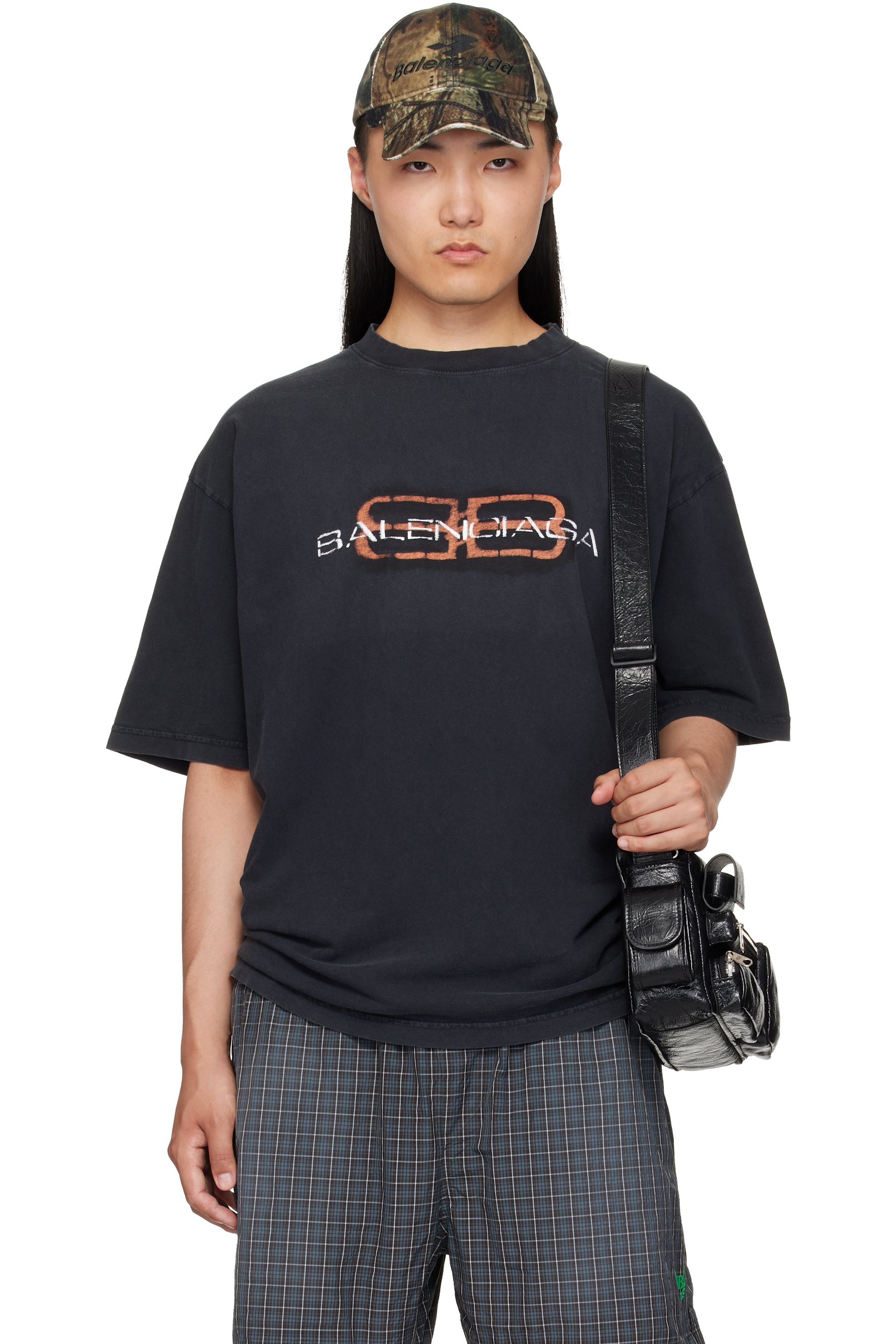 Balenciaga - T-shirt noir BB Stencil
