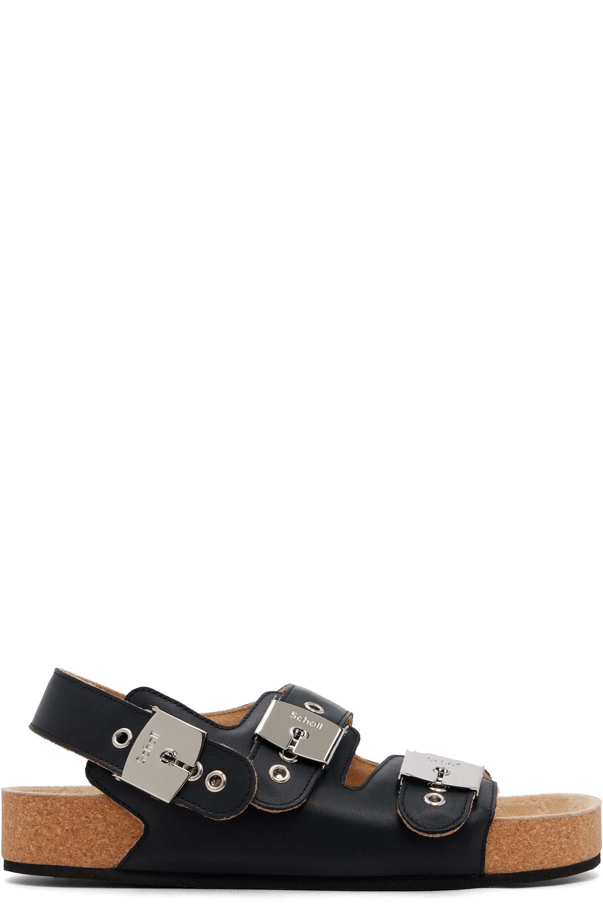 Balenciaga - Black Scholl Edition Leather Sandals