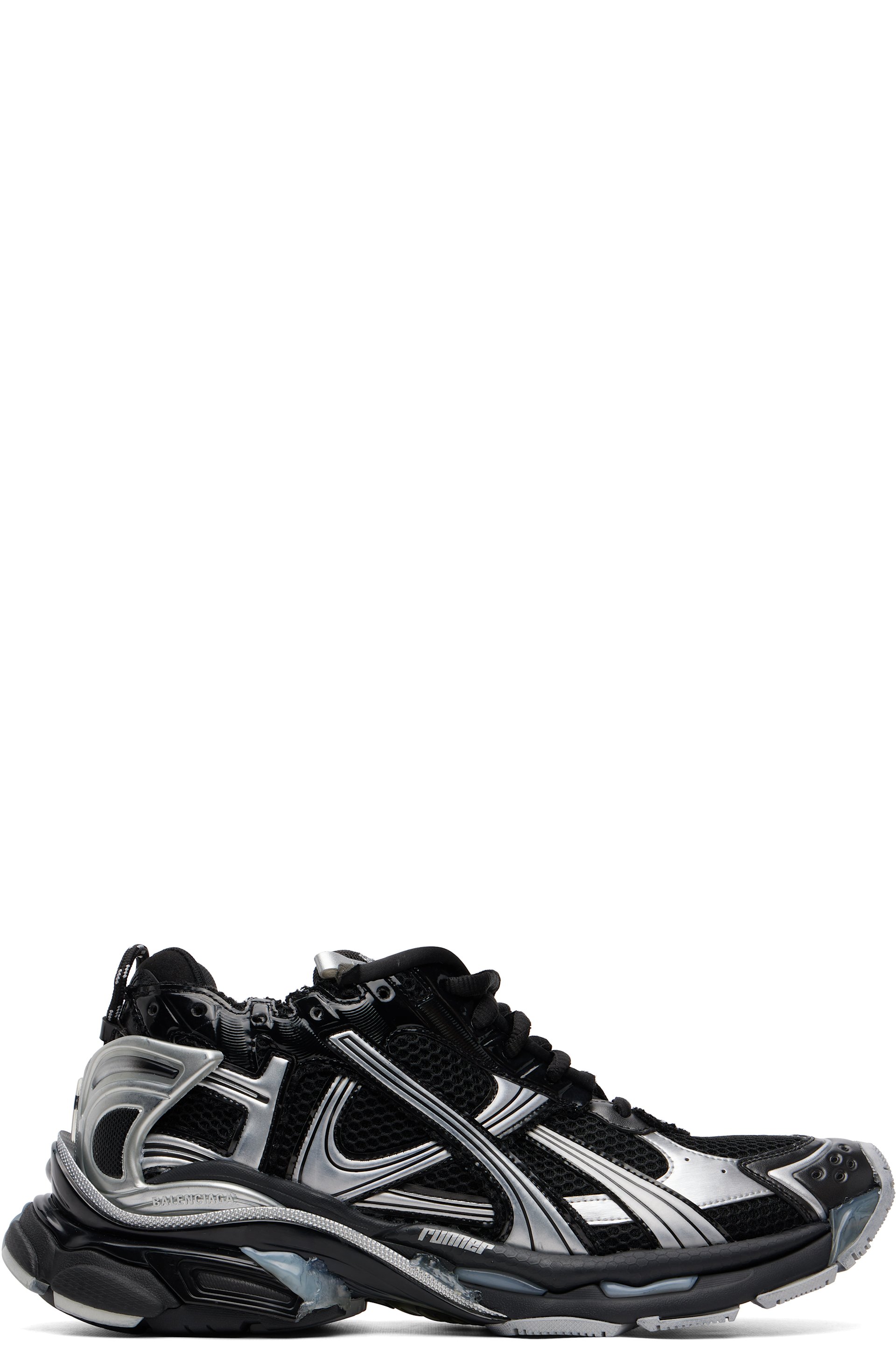 Balenciaga - Black & Silver Runner Sneakers