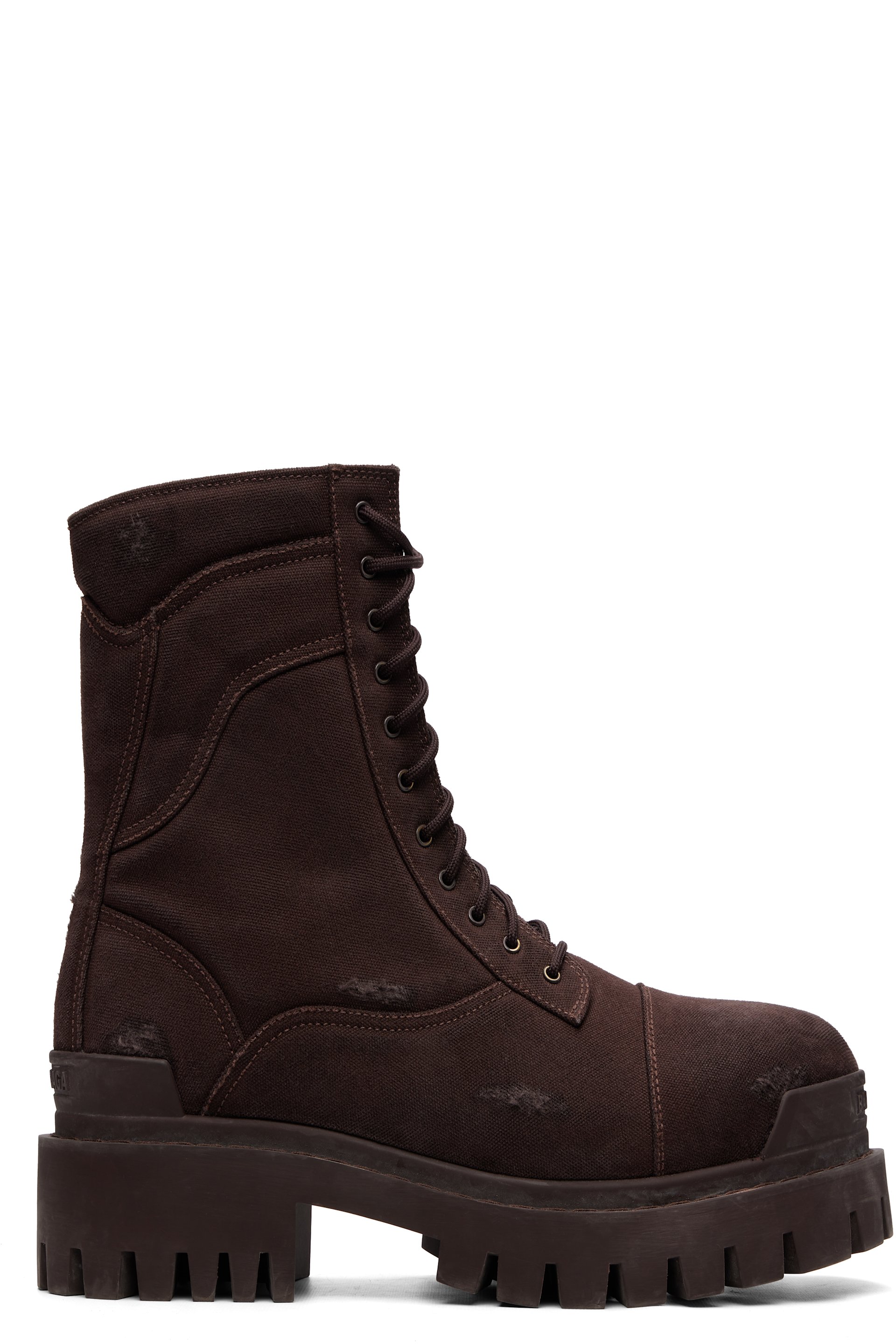 Balenciaga - Bottes militaires Strike brunes