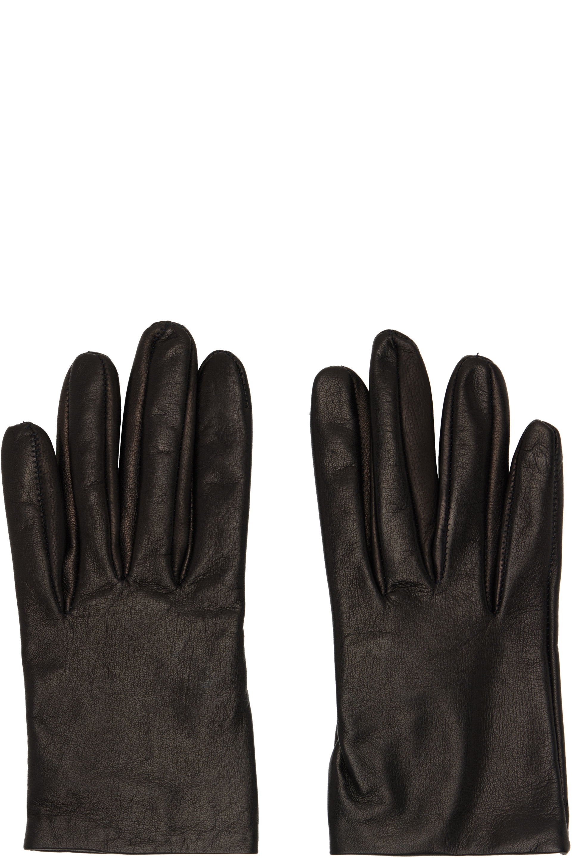 Mugler - Gants courts noirs en cuir