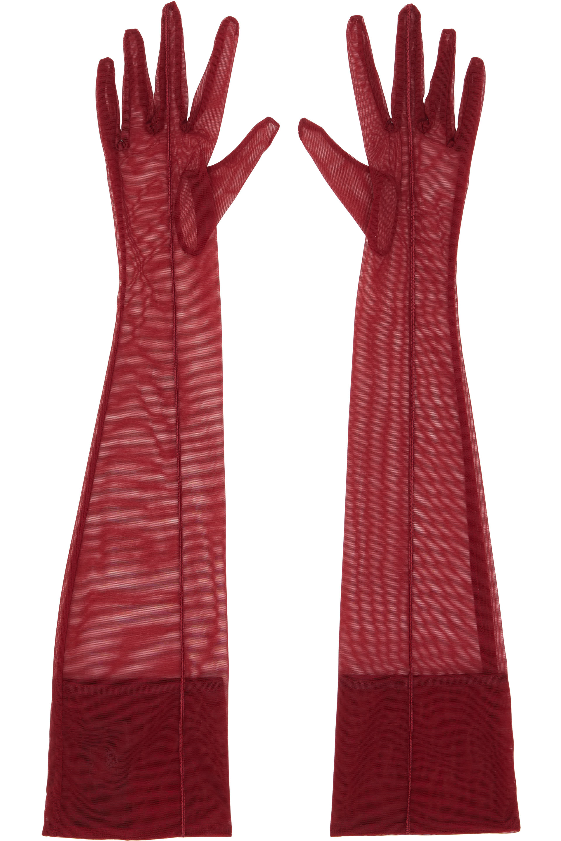 Mugler - Gants rouges en filet