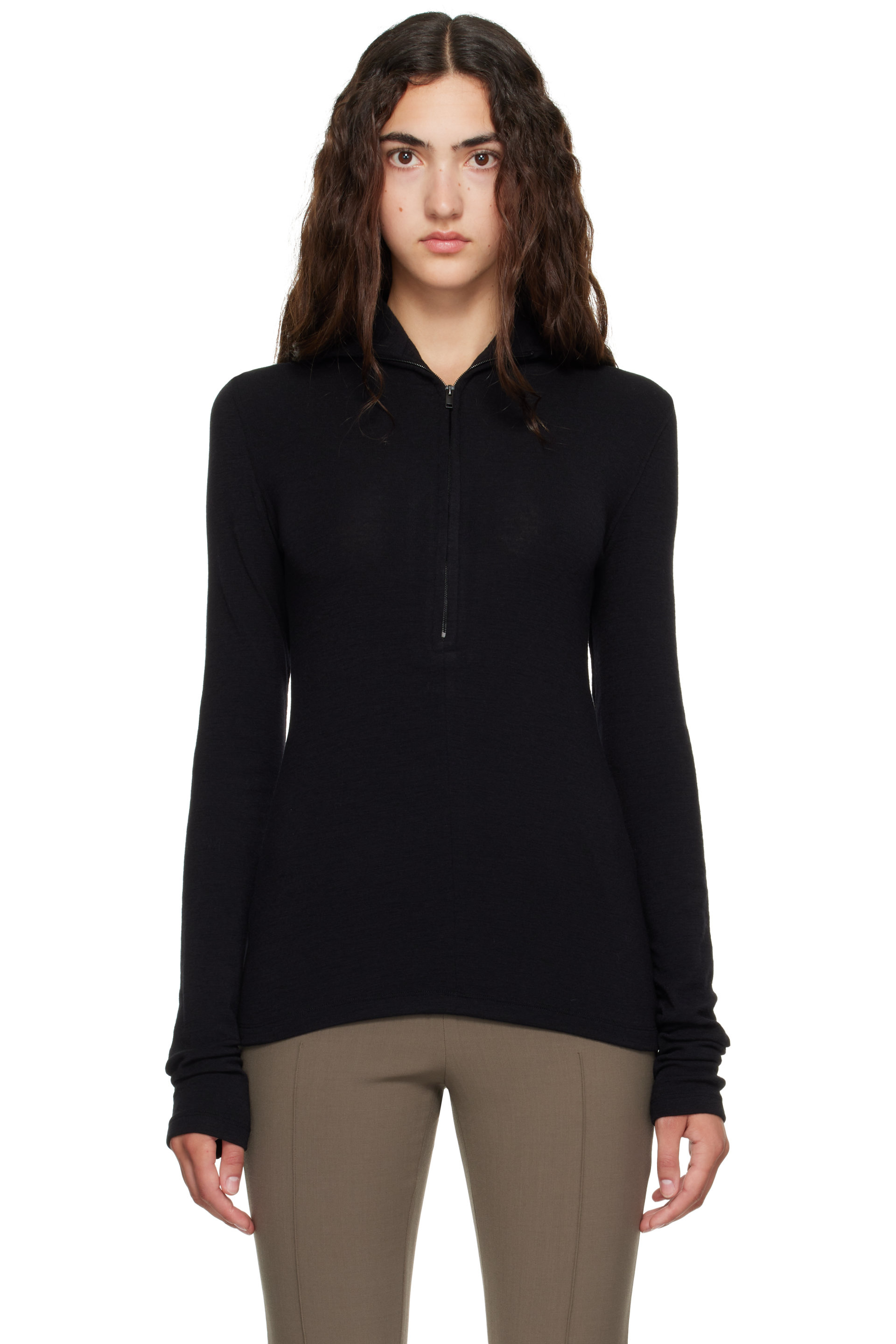 Mugler - Black Column Jersey Jacket