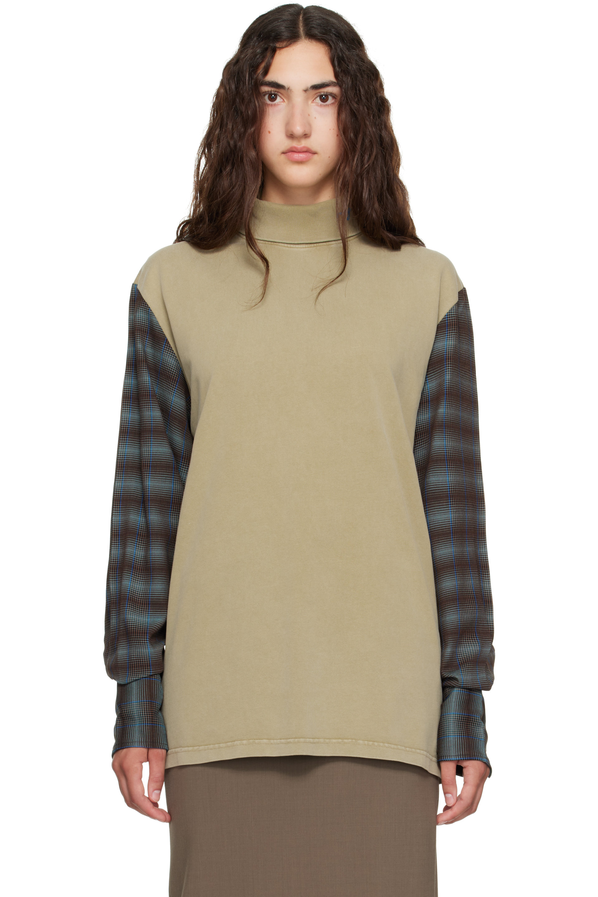 Mugler - Beige 'Shirt Sleeves' Turtleneck
