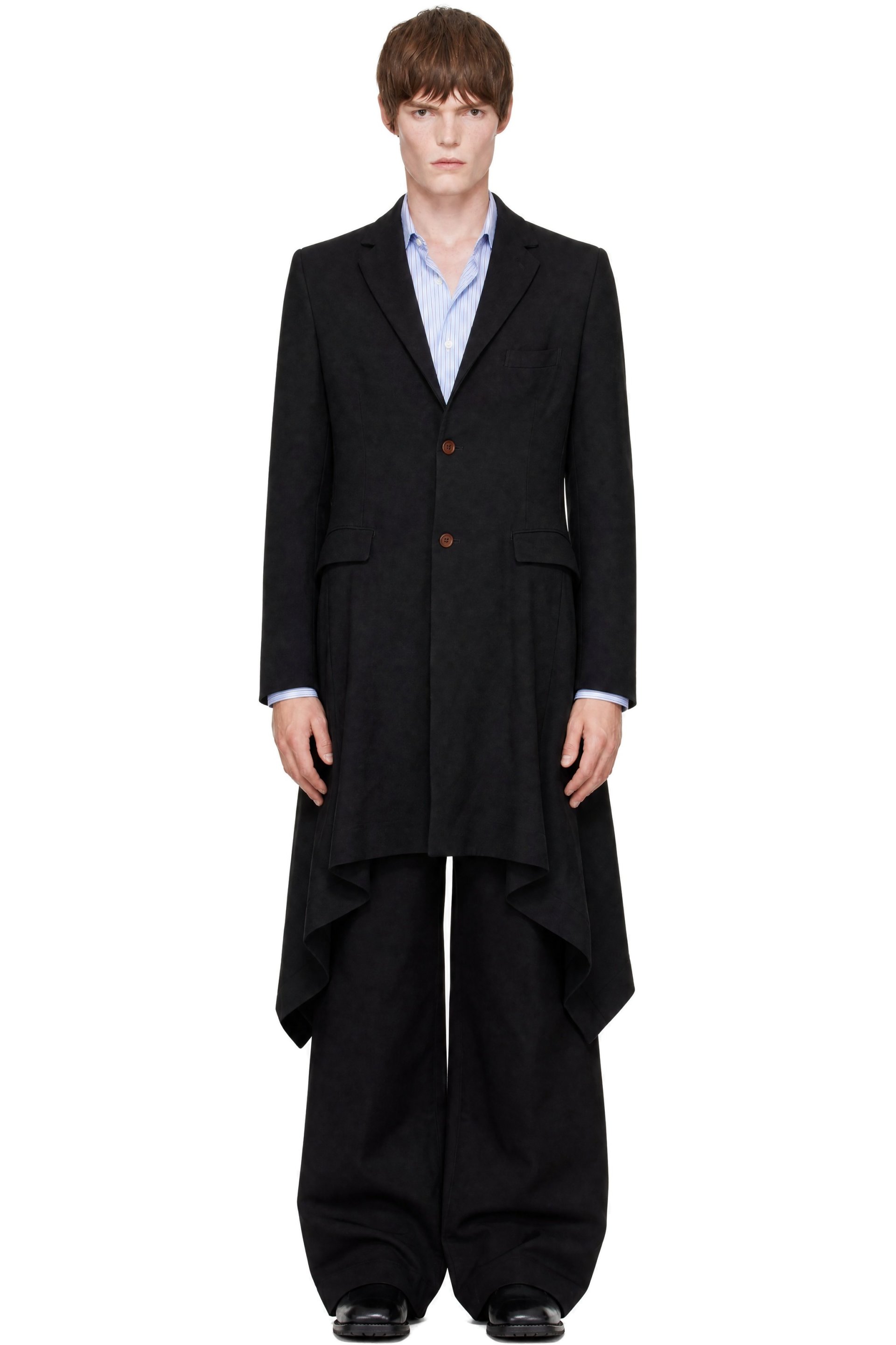 Comme des Garçons Homme Plus - Black Gabardine Thick Coat