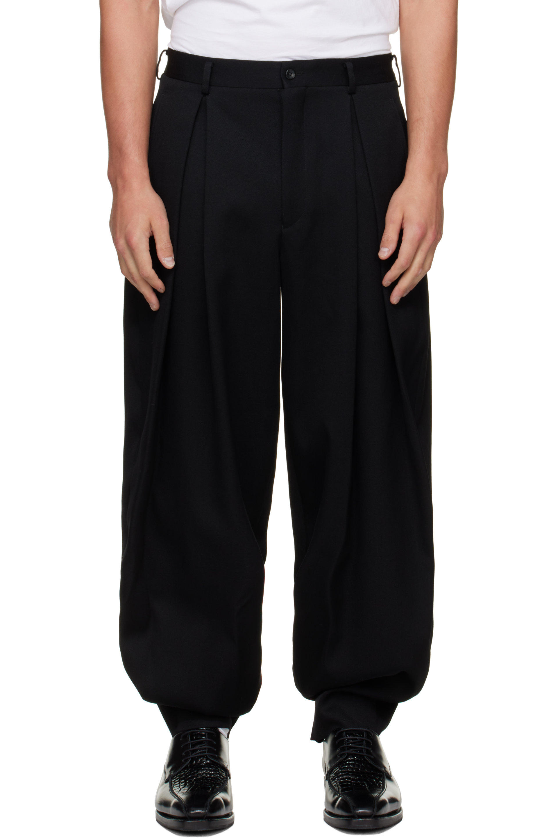 Comme des Garçons Homme Plus - Black Wool Double Weave Gabardine Trousers