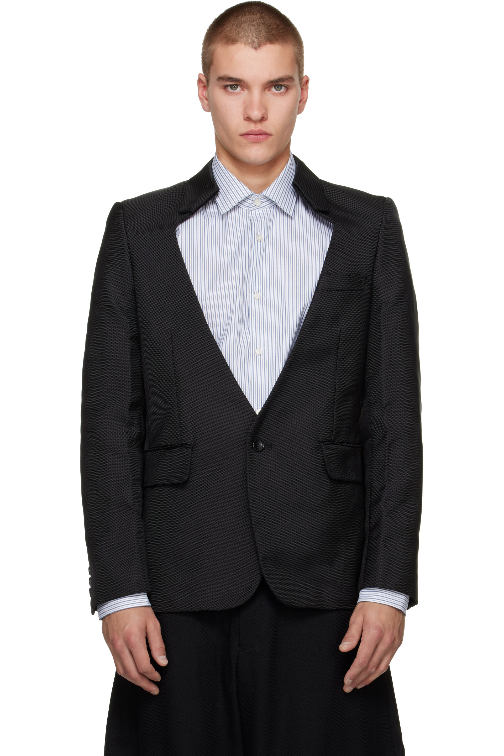 Comme des Garçons Homme Plus - Black Nylon Oxford Blazer