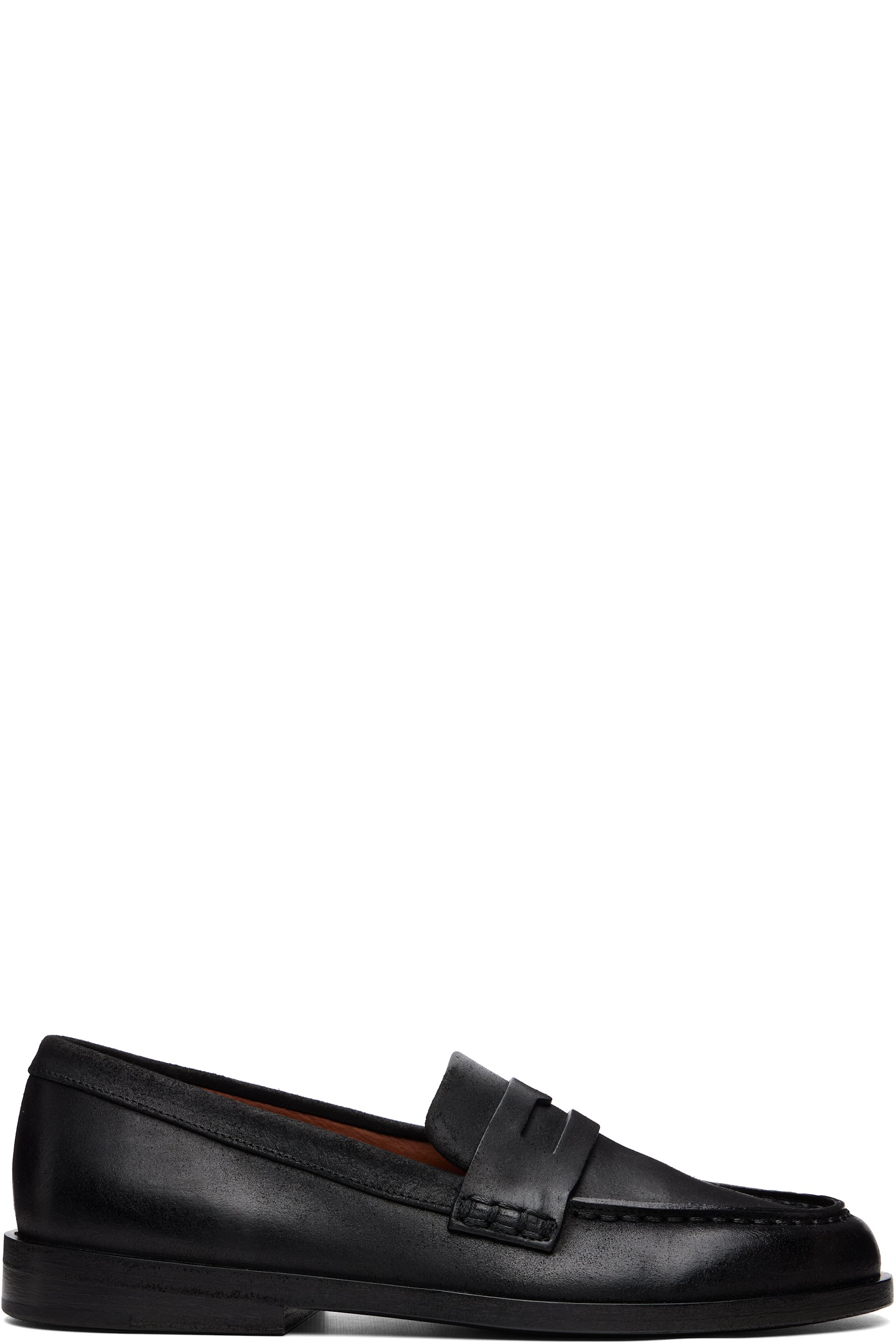 Marsèll - Black Mocasso Waxed Reversed Leather Loafers