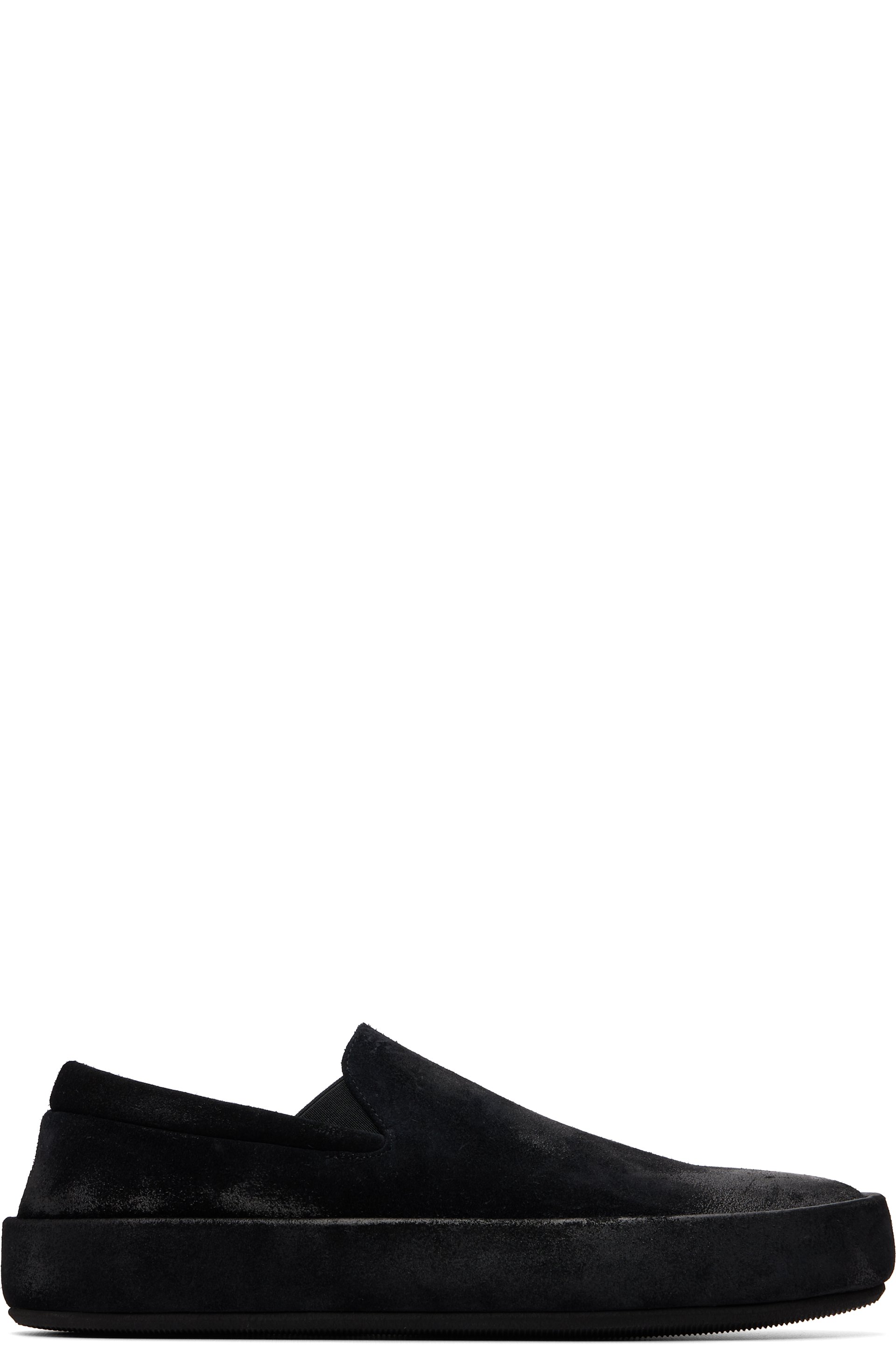 Marsèll - Black Cassapelle Leather Slip On Sneakers