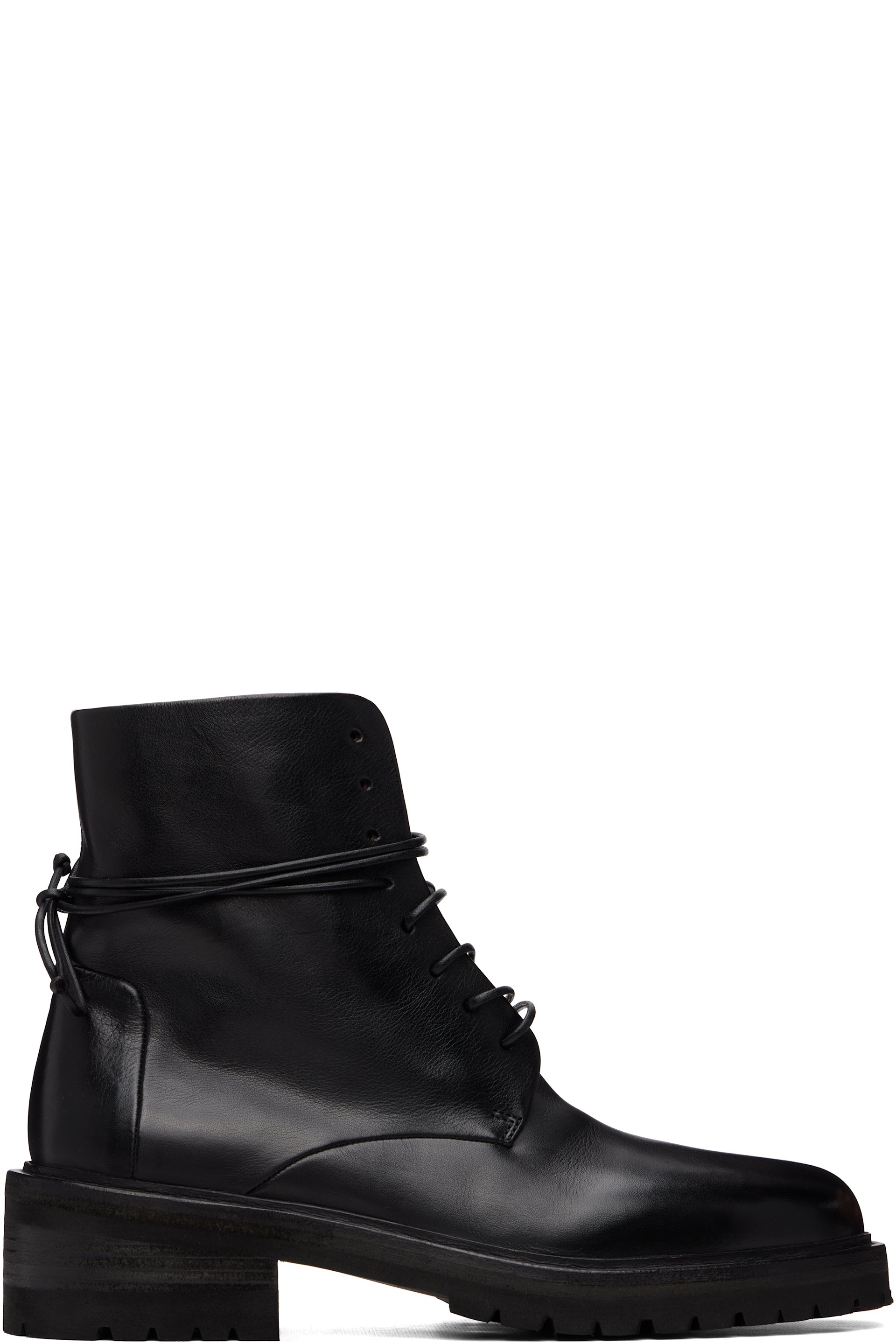 Marsèll - Bottes Calzone noires en cuir grainé souple