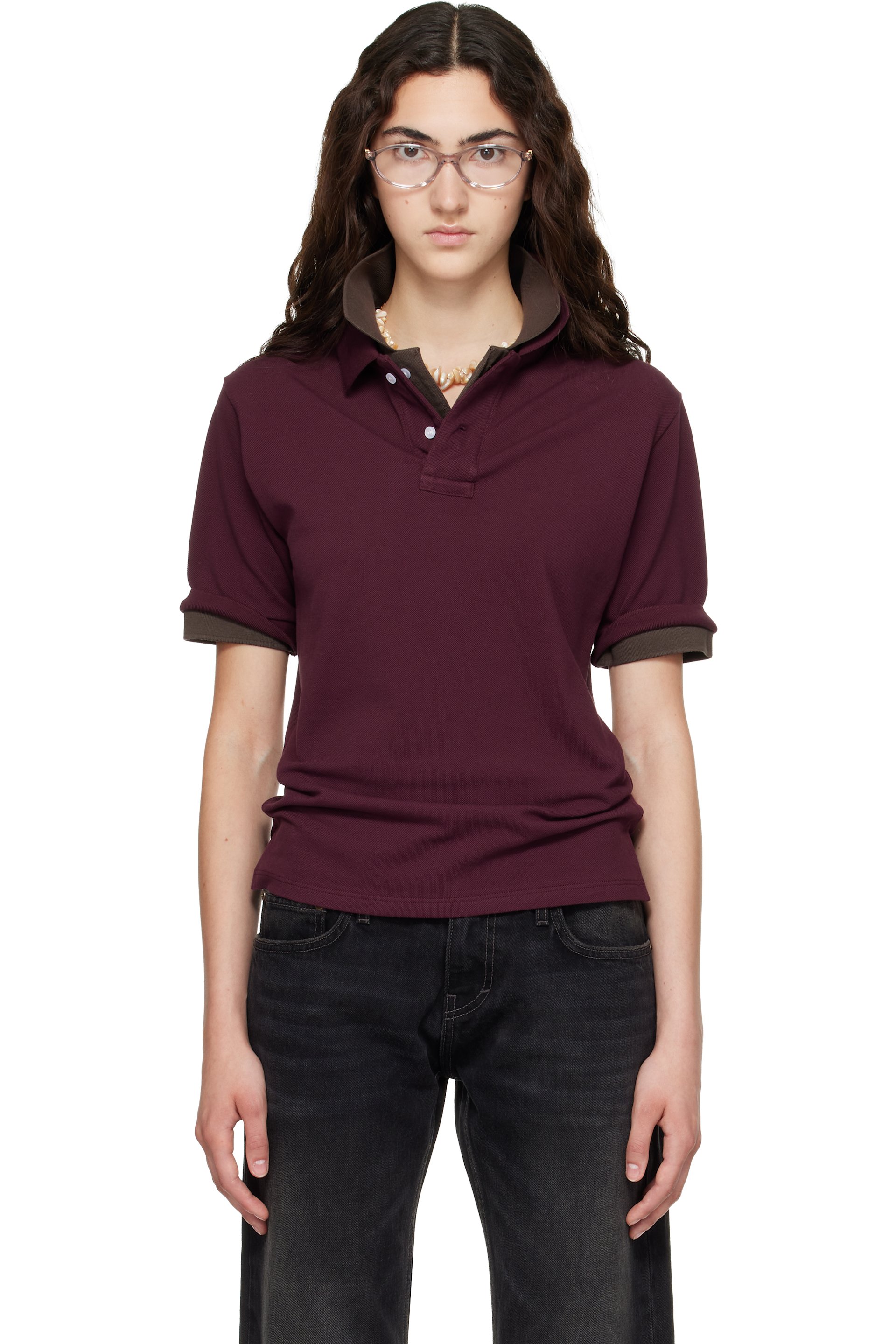 Raimundo Langlois - Burgundy Layered Polo
