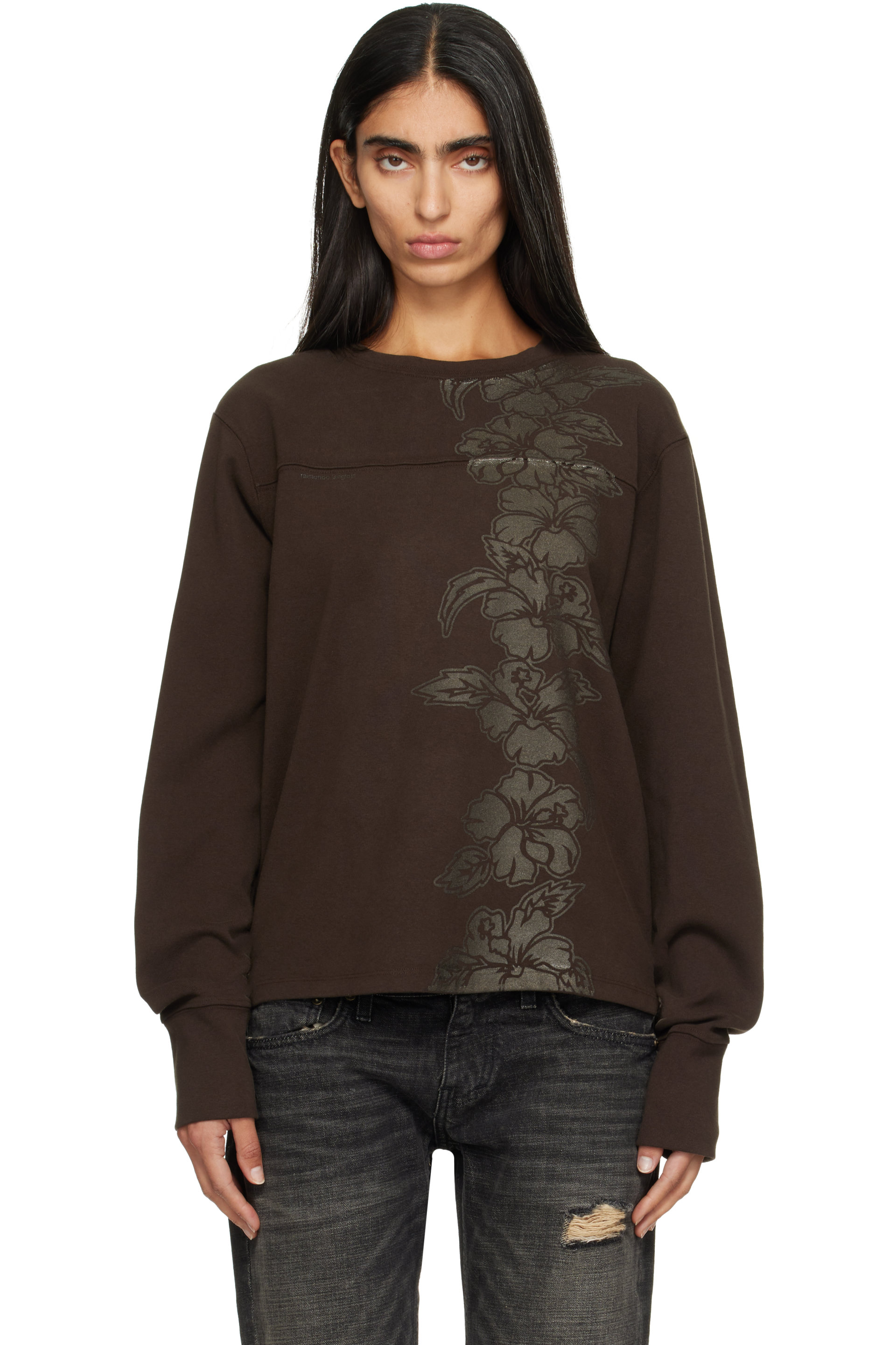 Raimundo Langlois - SSENSE Exclusive Brown Long Sleeve Football T-shirt