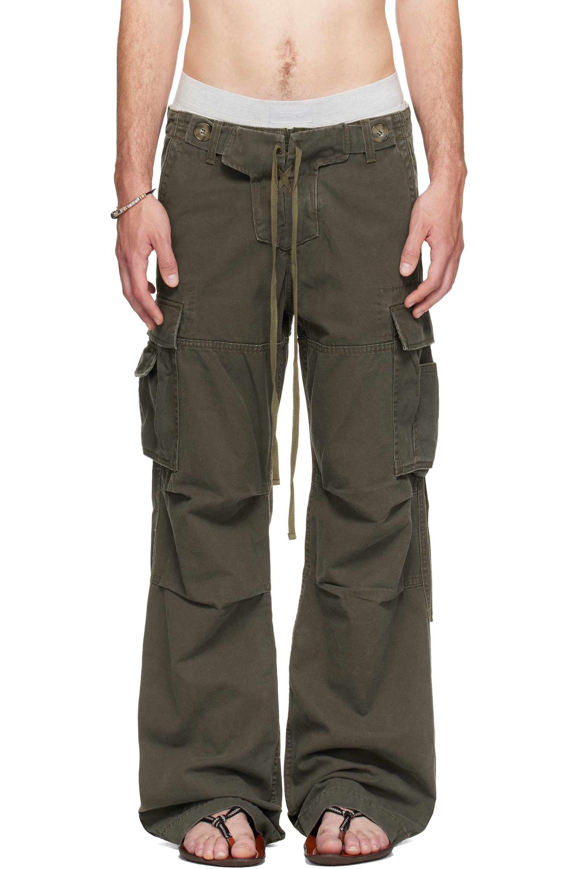 Raimundo Langlois - Khaki Double Fly Cargo Pants