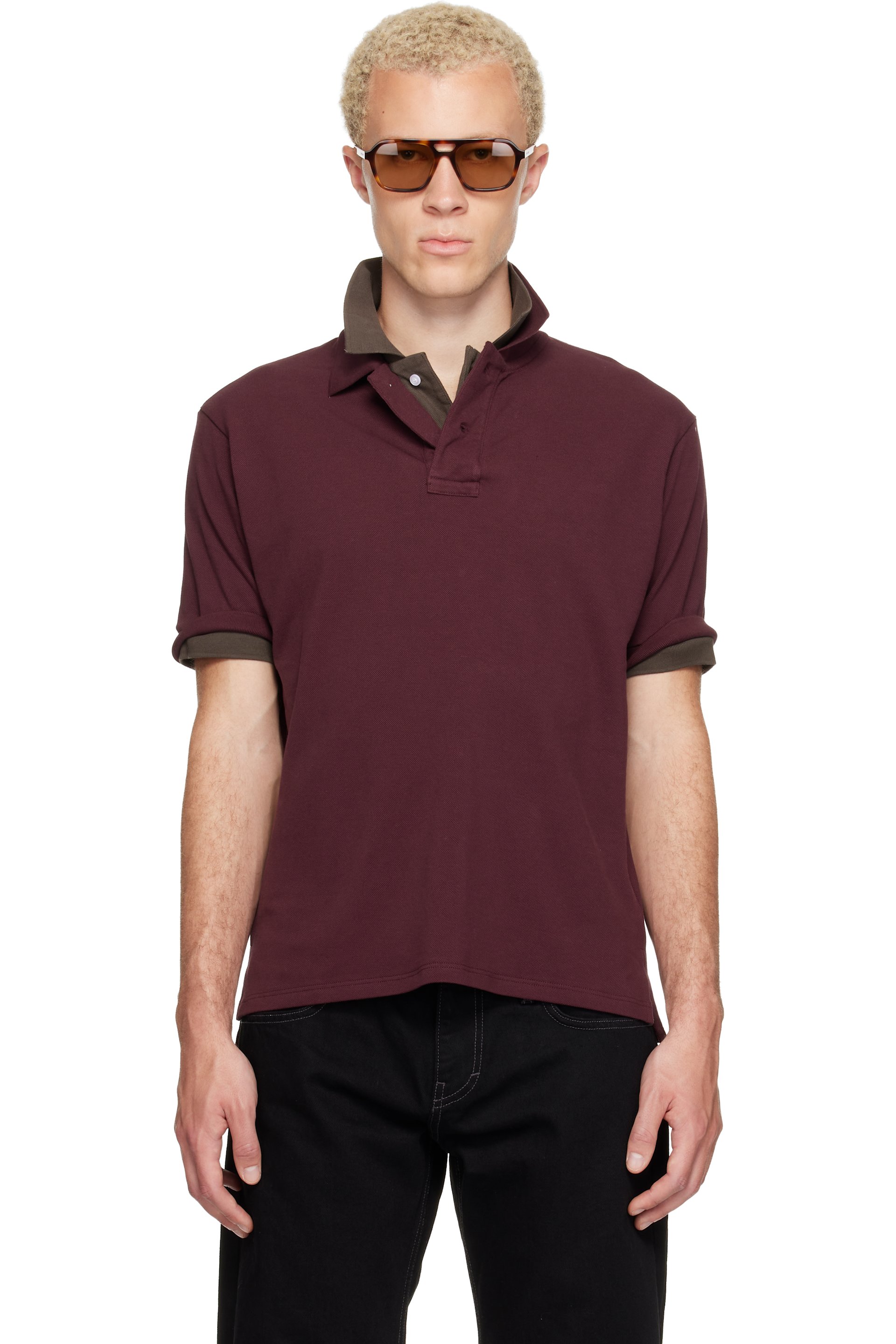 Raimundo Langlois - Burgundy Layered Polo
