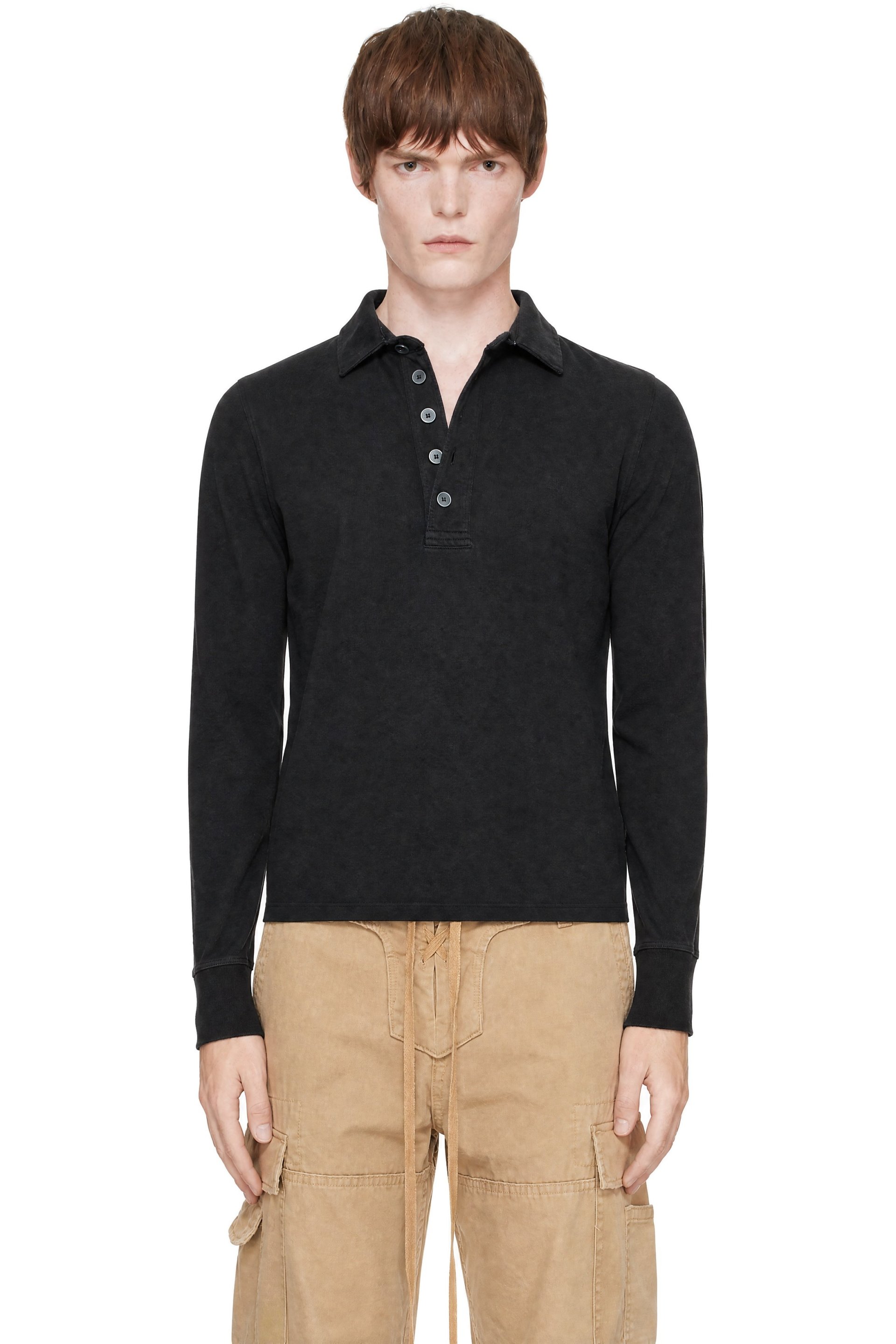 Raimundo Langlois - SSENSE Exclusive Black Rugby Polo