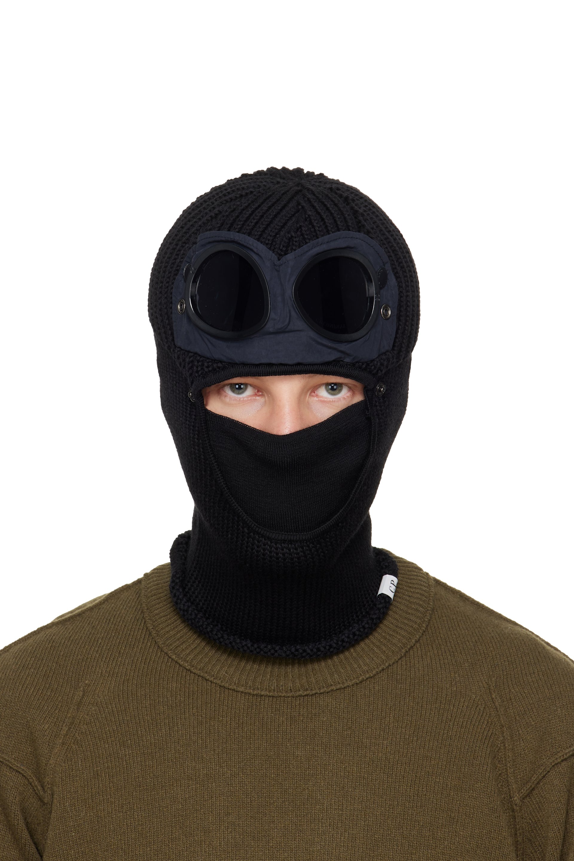 C.P. Company - Black Extrafine Merino Wool Goggle Balaclava