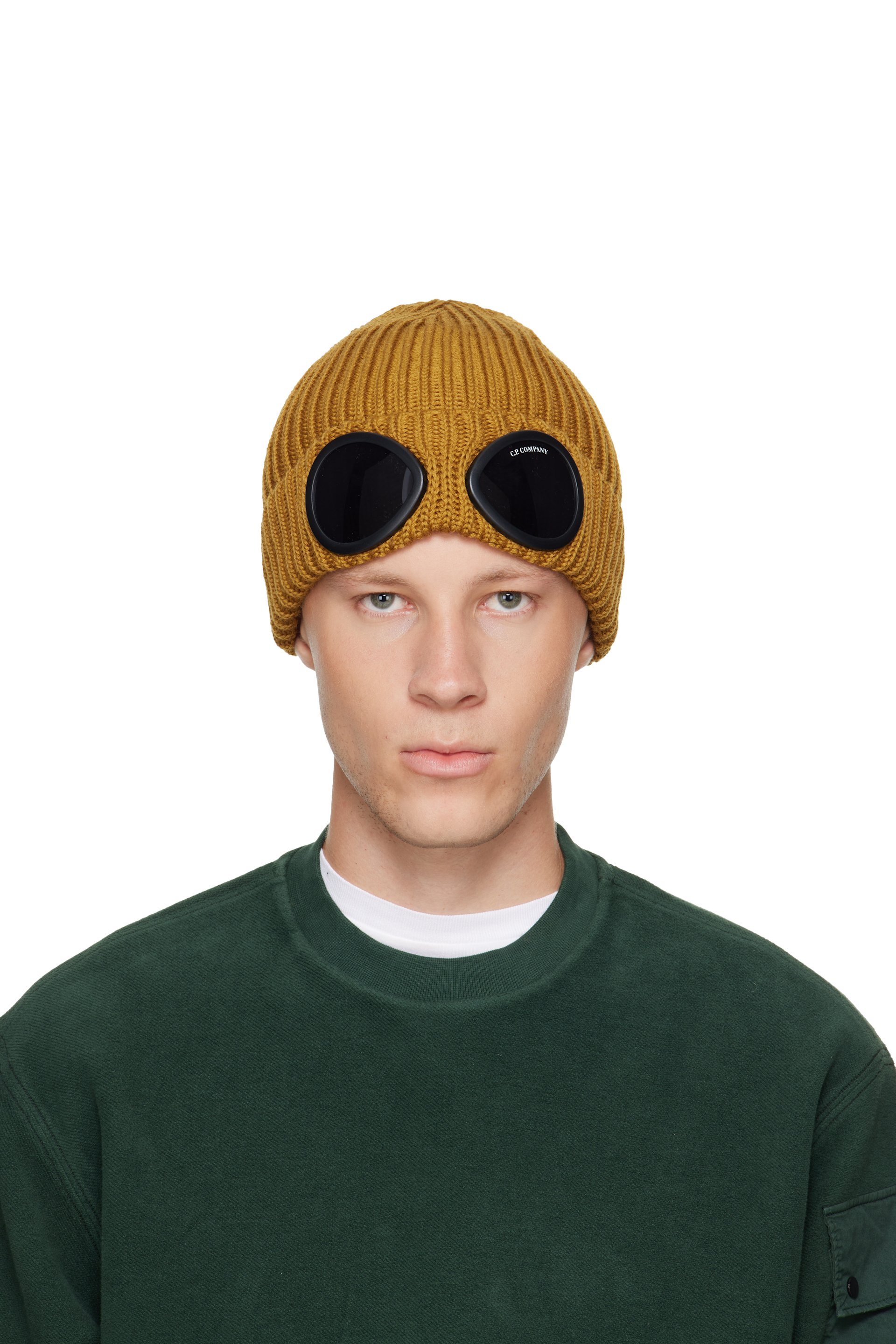 C.P. Company - Yellow Extrafine Merino Wool Goggle Beanie