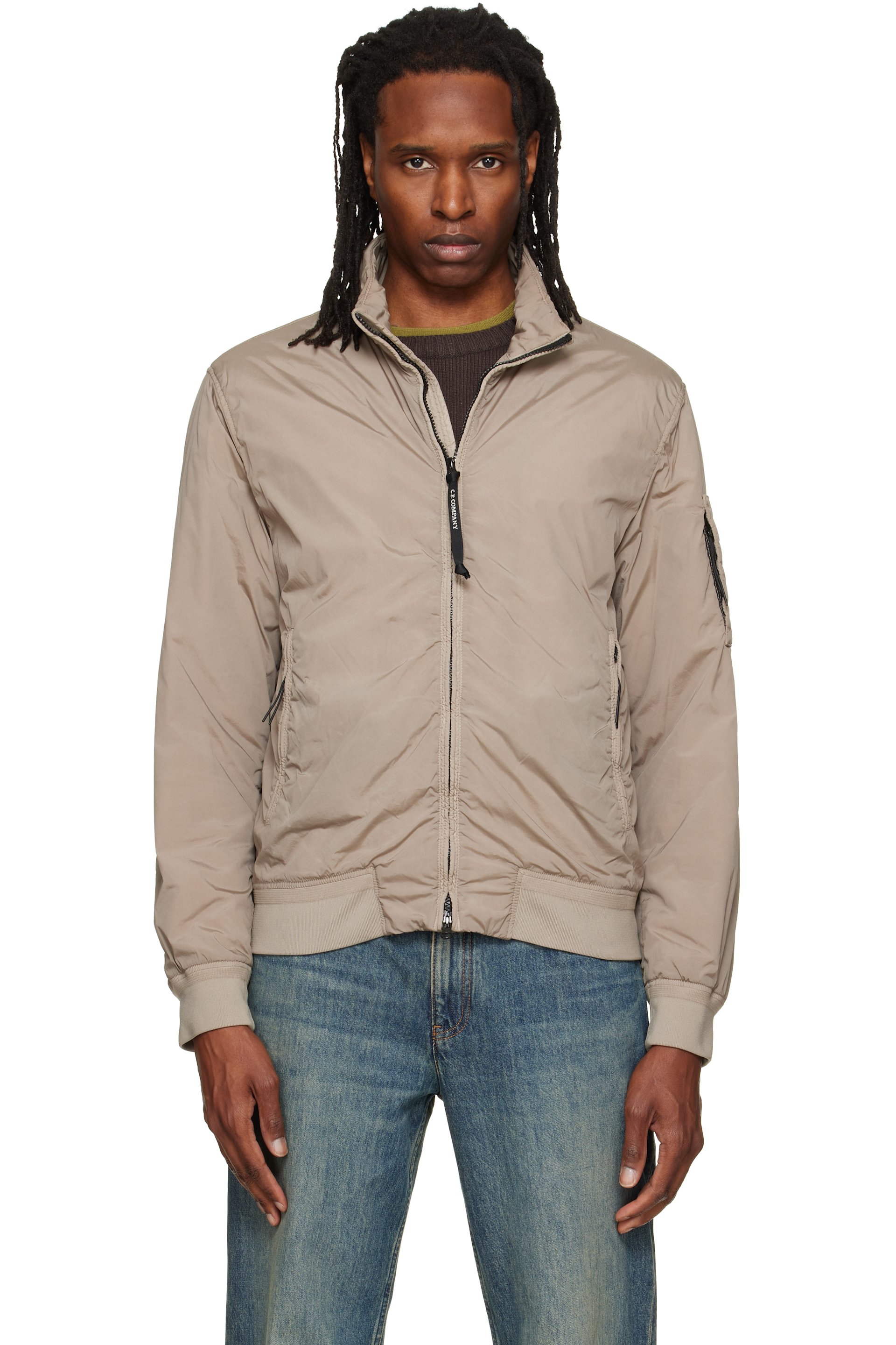C.P. Company - Taupe Nycra-R Padded Bomber Jacket