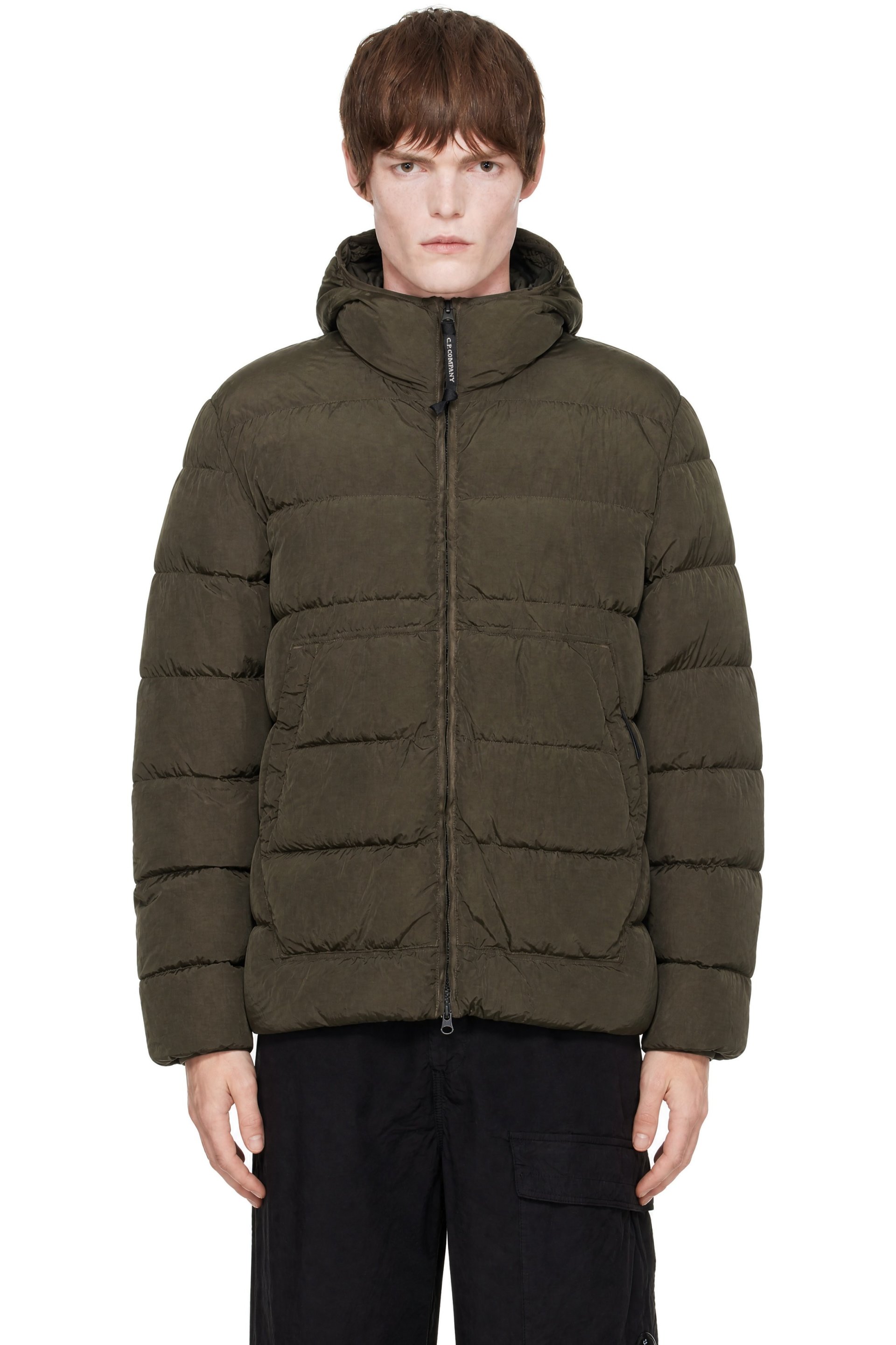 C.P. Company - Khaki Chrome-R Goggle Down Jacket