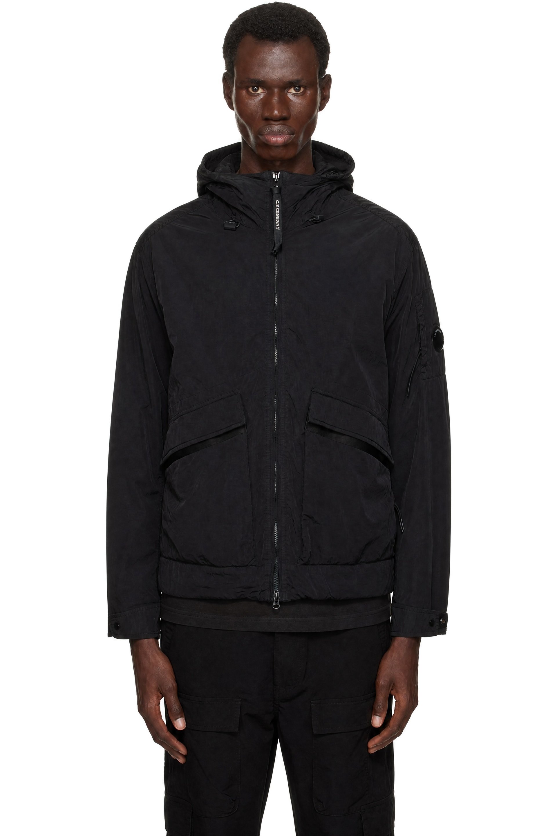 C.P. Company - Black Heavy Chrome-R Padded Goggle Jacket