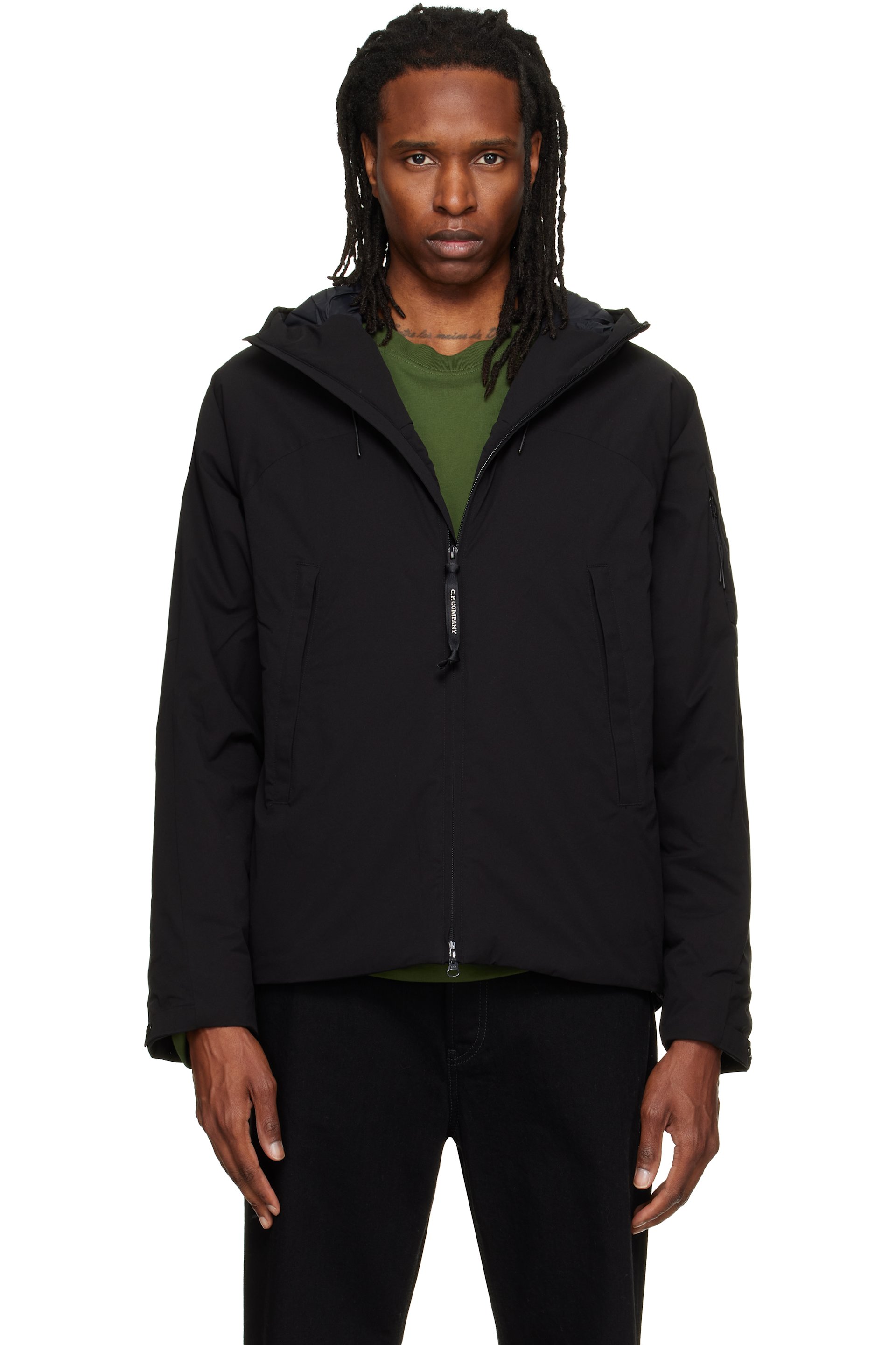 C.P. Company - Black Pro-Tek Primaloft Silver Hooded Jacket
