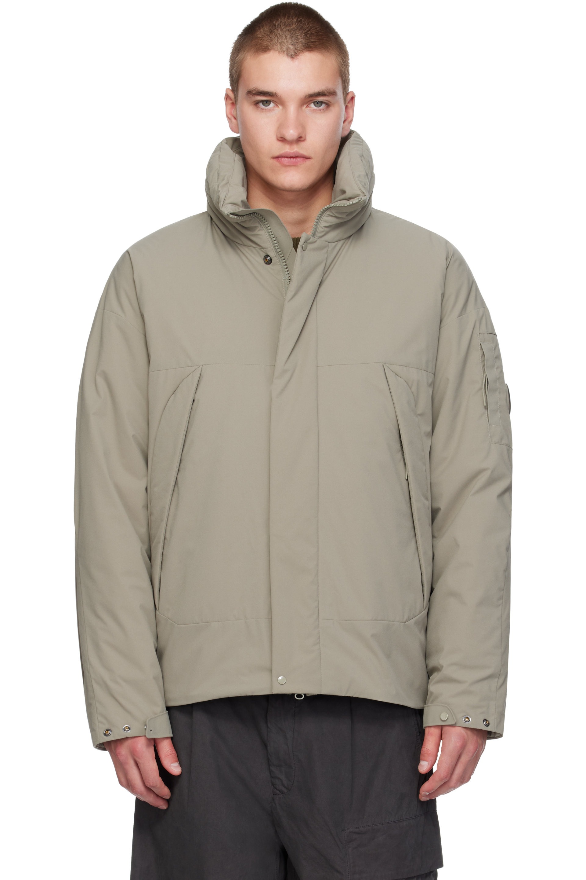 C.P. Company - Blouson kaki en Pro-Tek à isolation Primaloft Silver® et à lentille