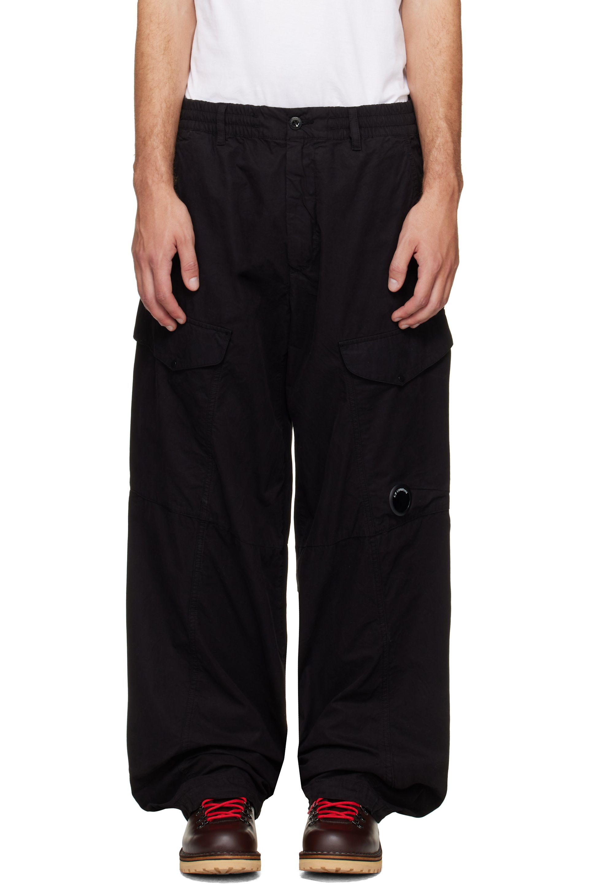 C.P. Company - Black Micro-Reps Boxy Lens Cargo Pants