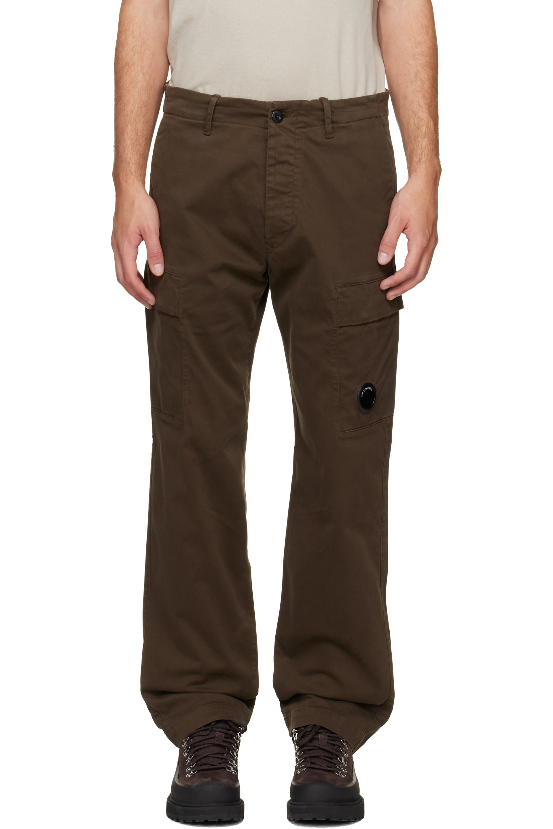 C.P. Company - Khaki Stretch Sateen Regular Cargo Pants