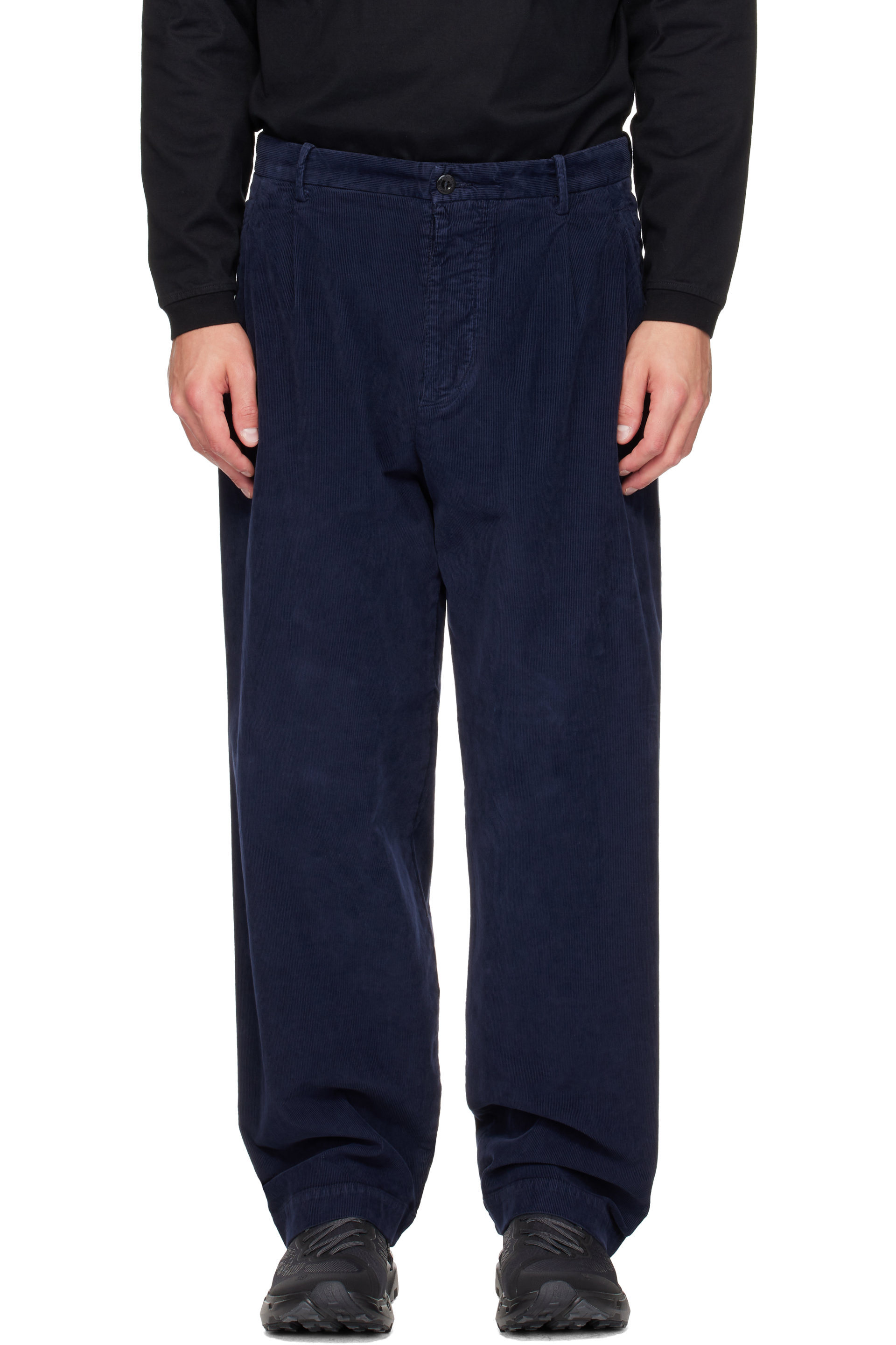 C.P. Company - Navy Corduroy Loose No Side Seams Trousers