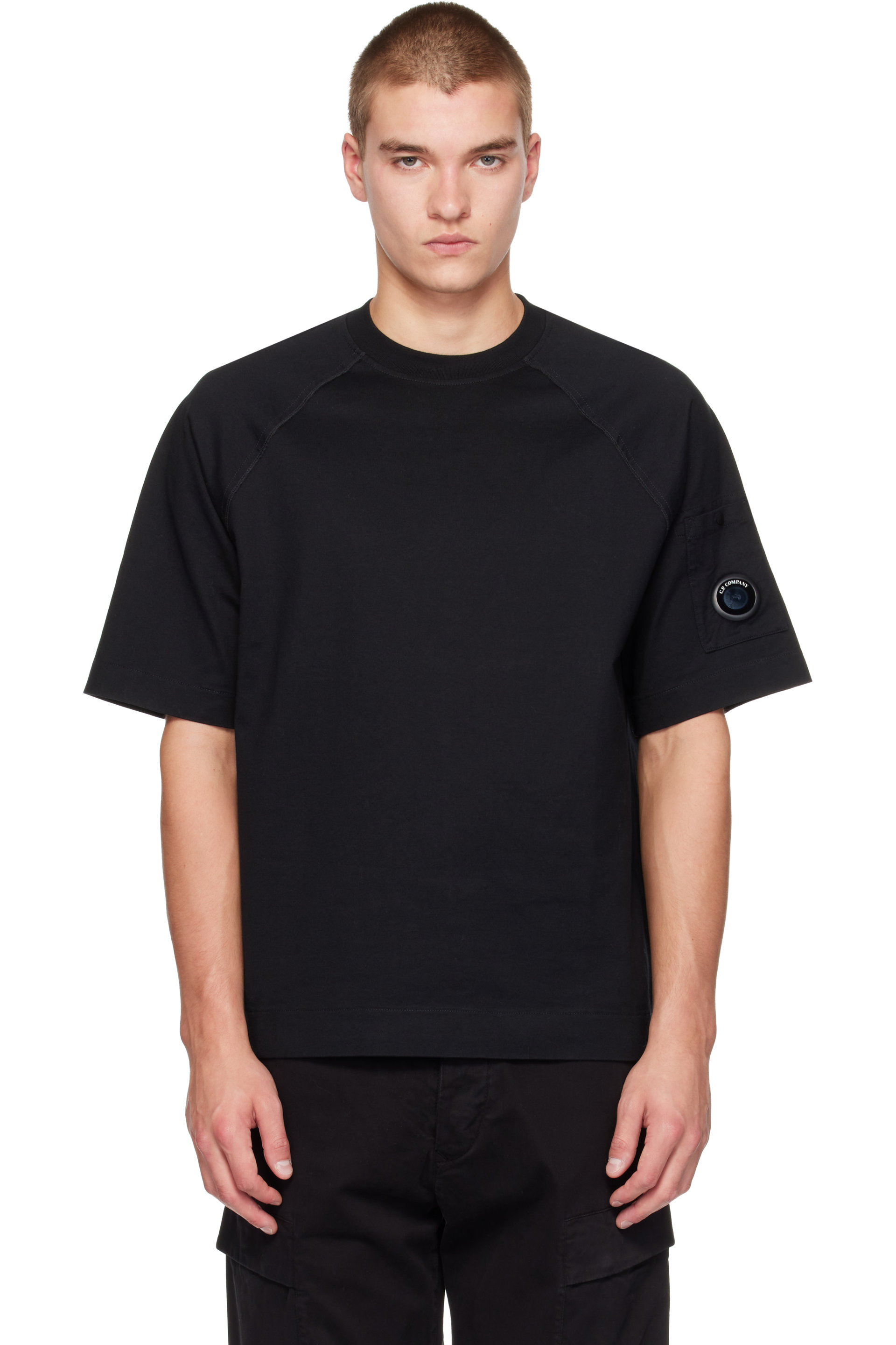 C.P. Company - Black 30/2 Mercerized Jersey Twisted Lens T-shirt