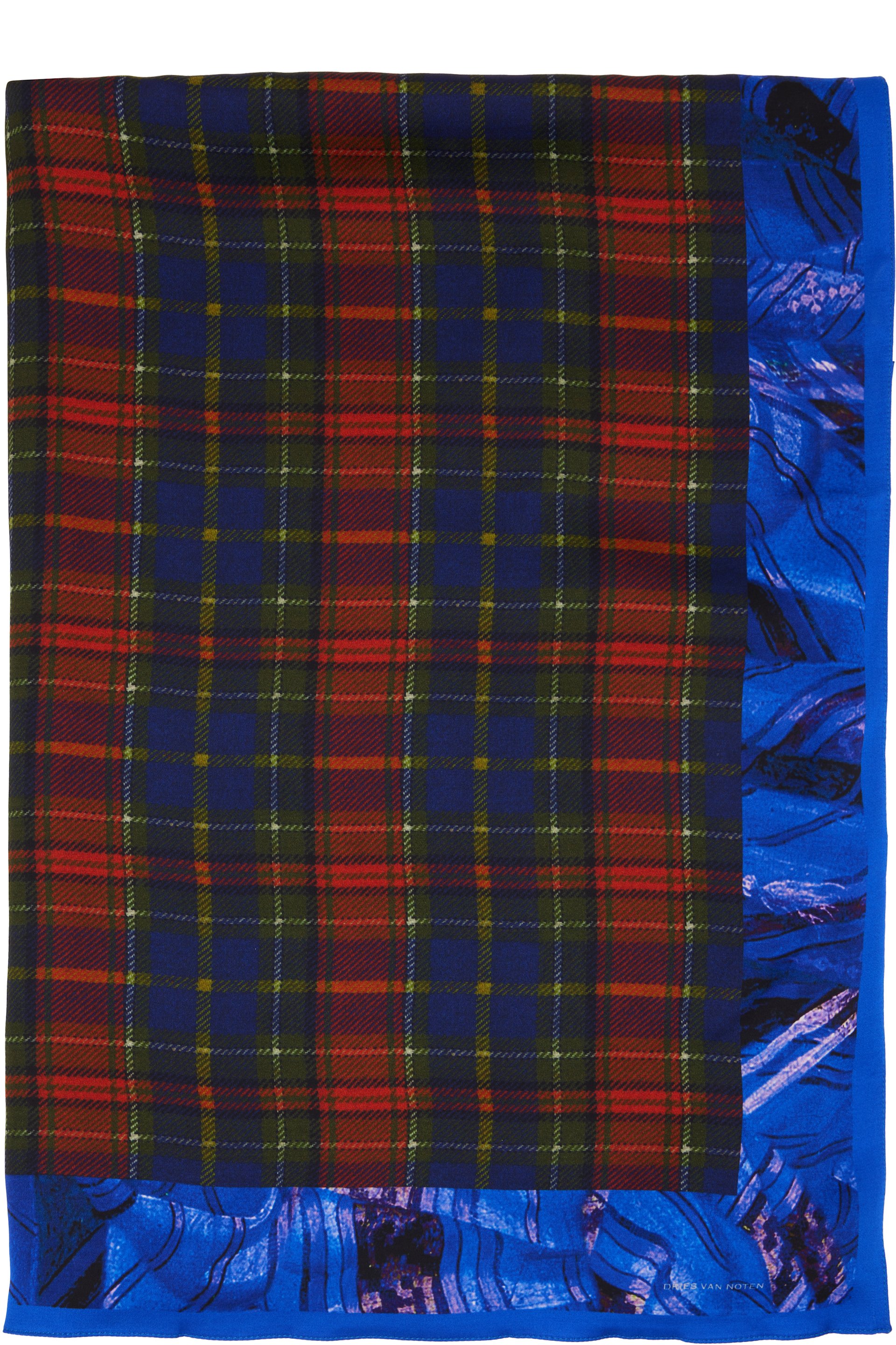 Dries Van Noten - Red & Navy Flara Scarf