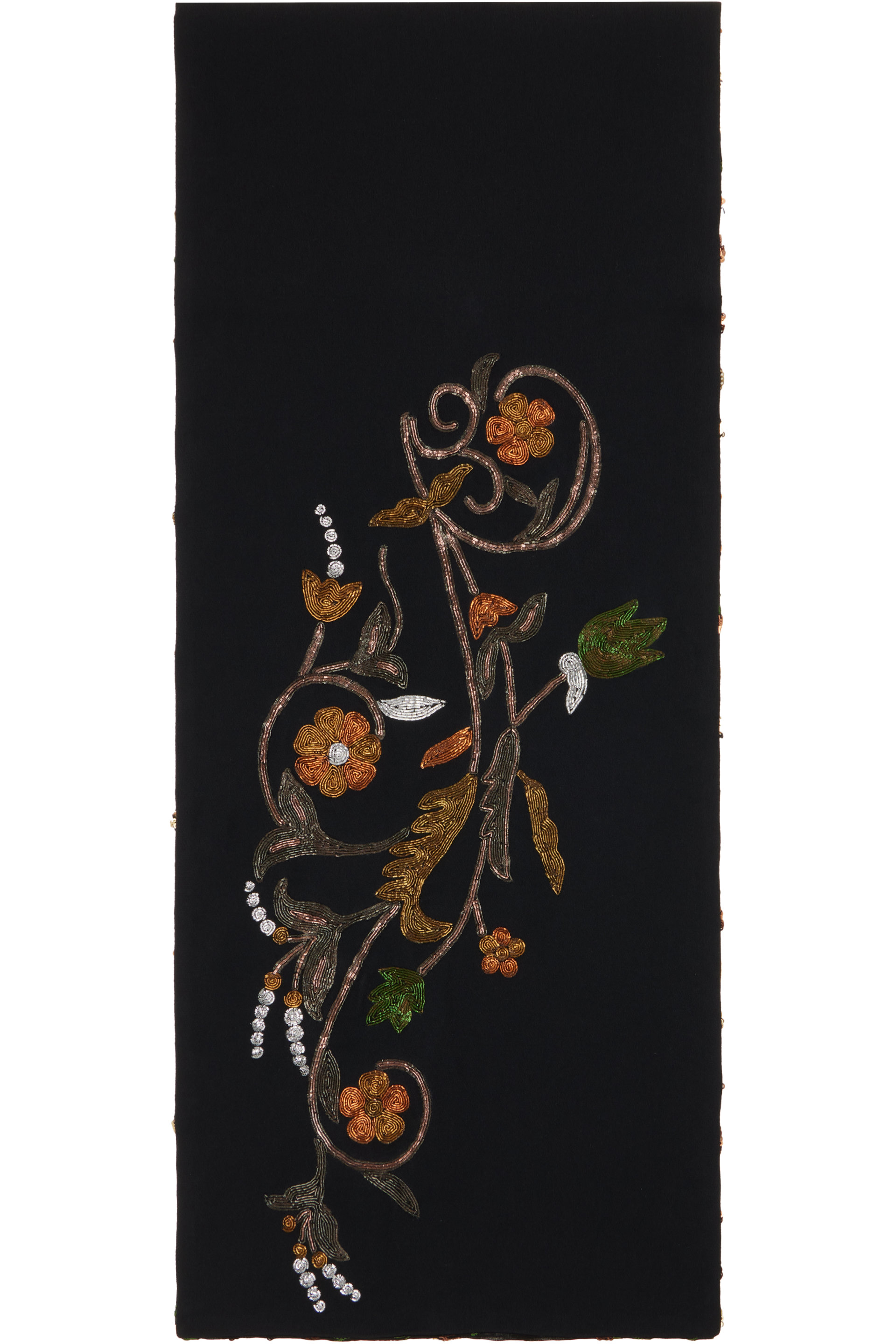 Dries Van Noten - Black Embroidered Scarf