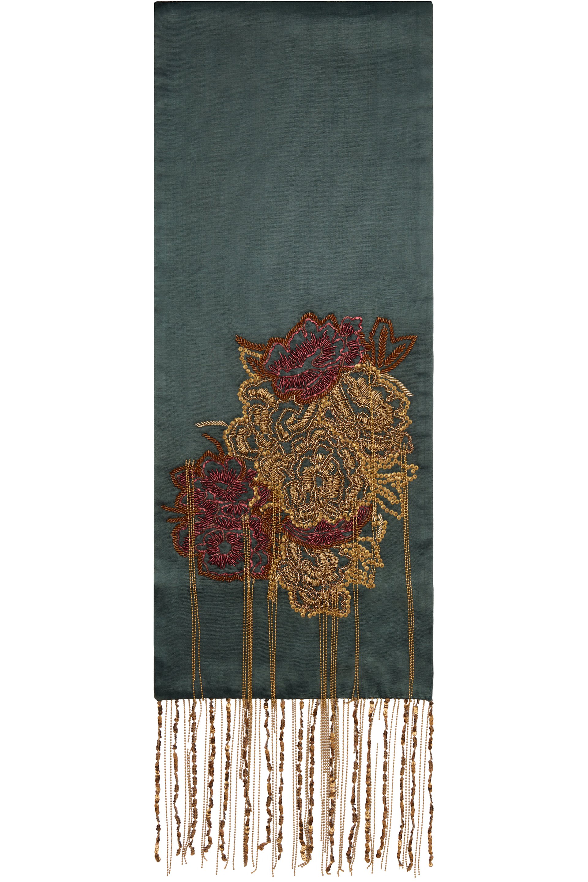 Dries Van Noten - Khaki Silk Scarf