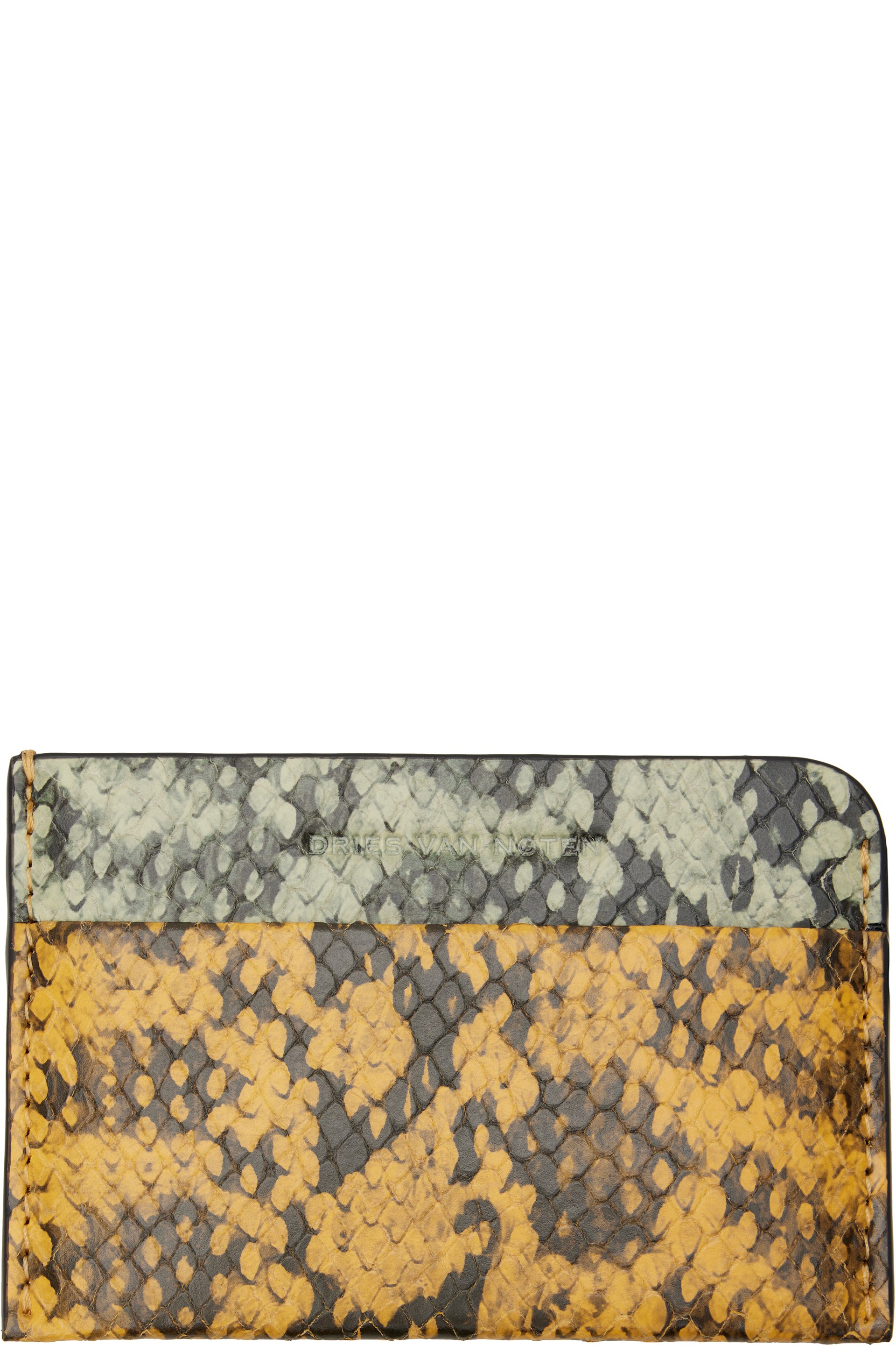 Dries Van Noten - Yellow & Green Leather Card Holder