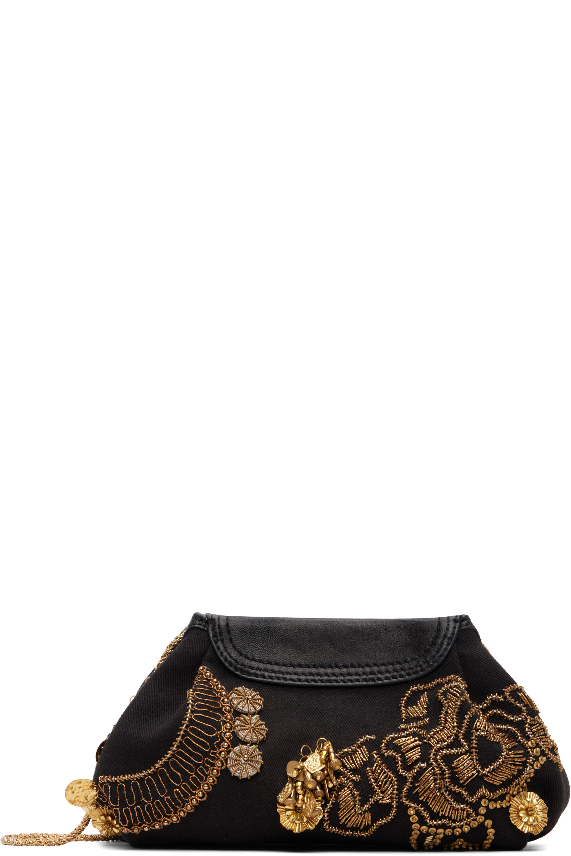 Dries Van Noten - Black Small Embroidered Clutch