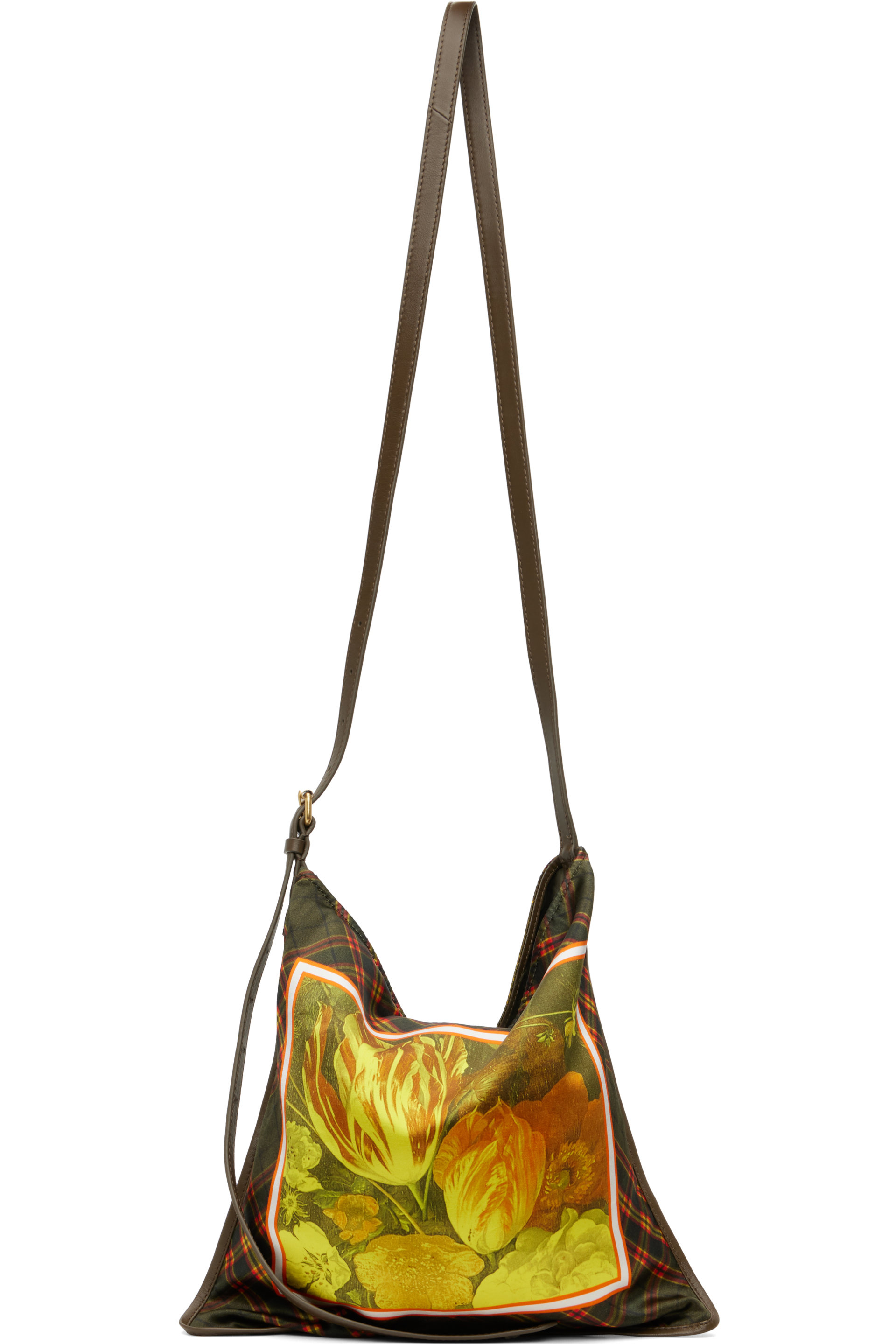 Dries Van Noten - Yellow Medium Scarf Print Shoulder Bag