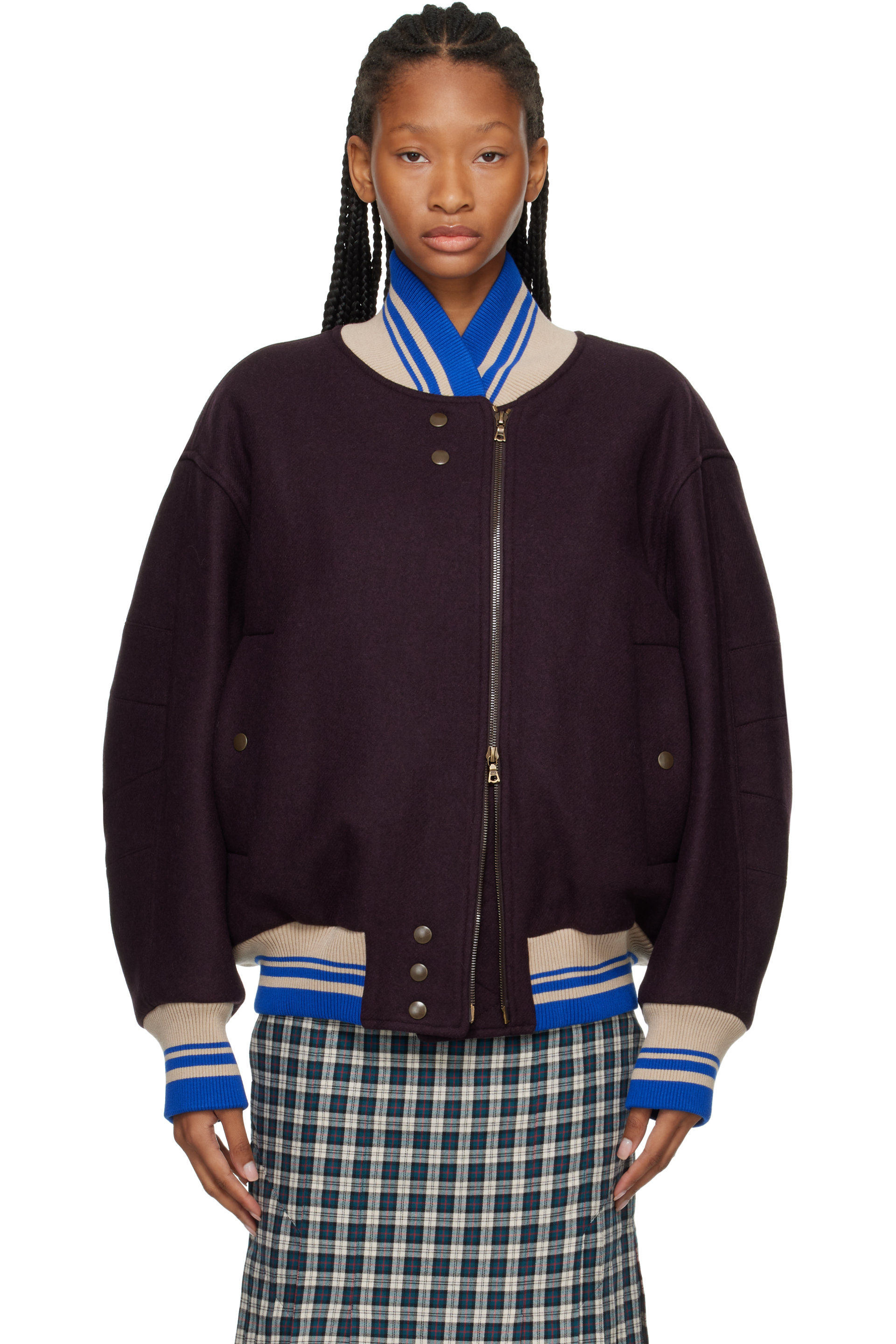 Dries Van Noten - Purple Wool Bomber Jacket