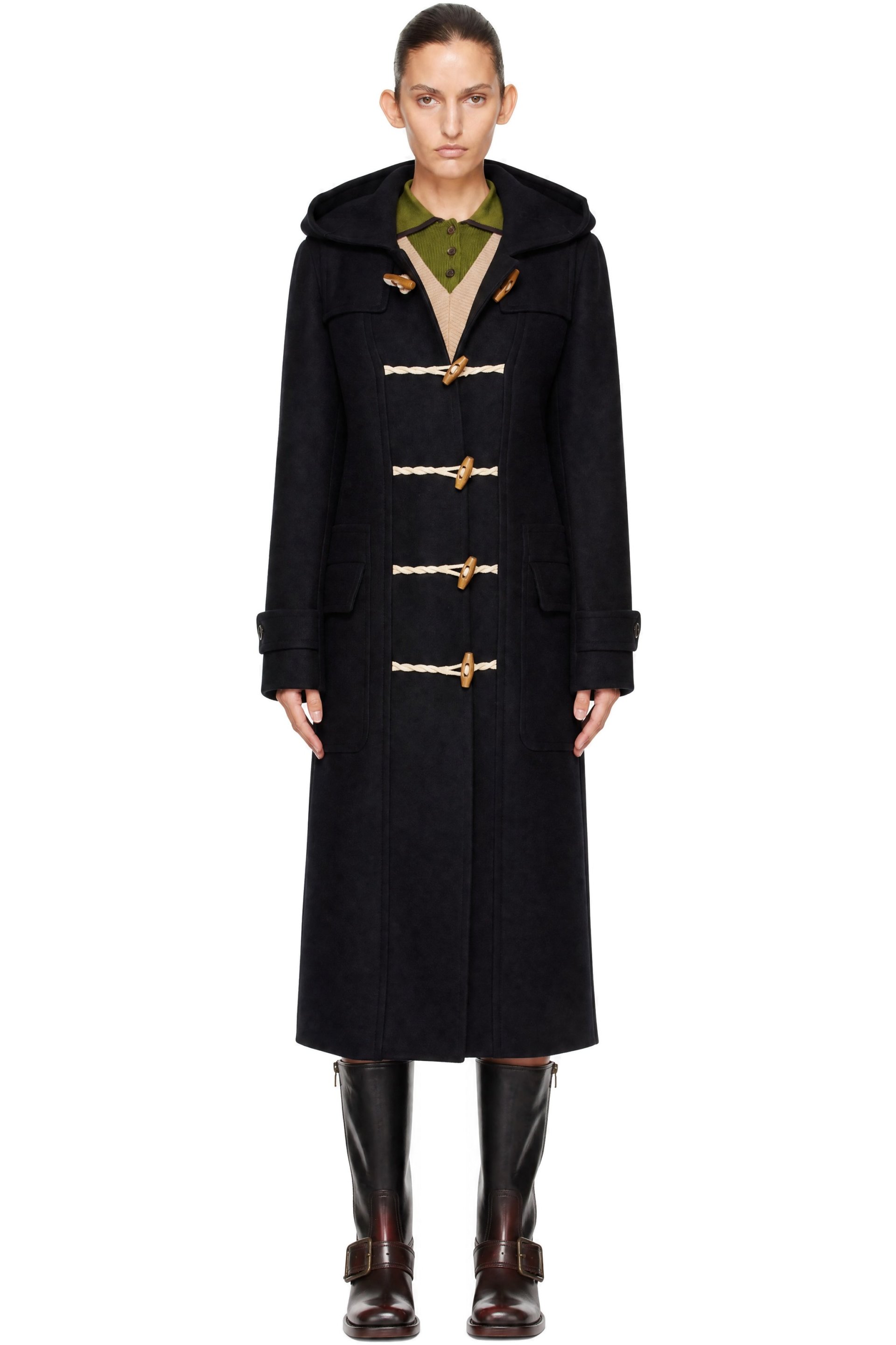 Dries Van Noten - Black Wool Duffle Coat